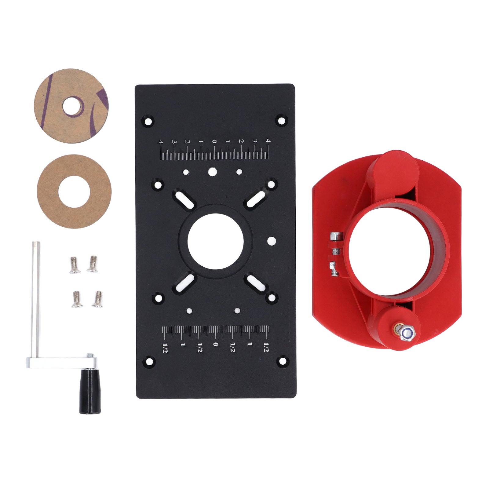 Manual Lifting Base M8 Black Flip Board Router Insert Plate System Kit for Woodworking Milling Chamfering Slotting