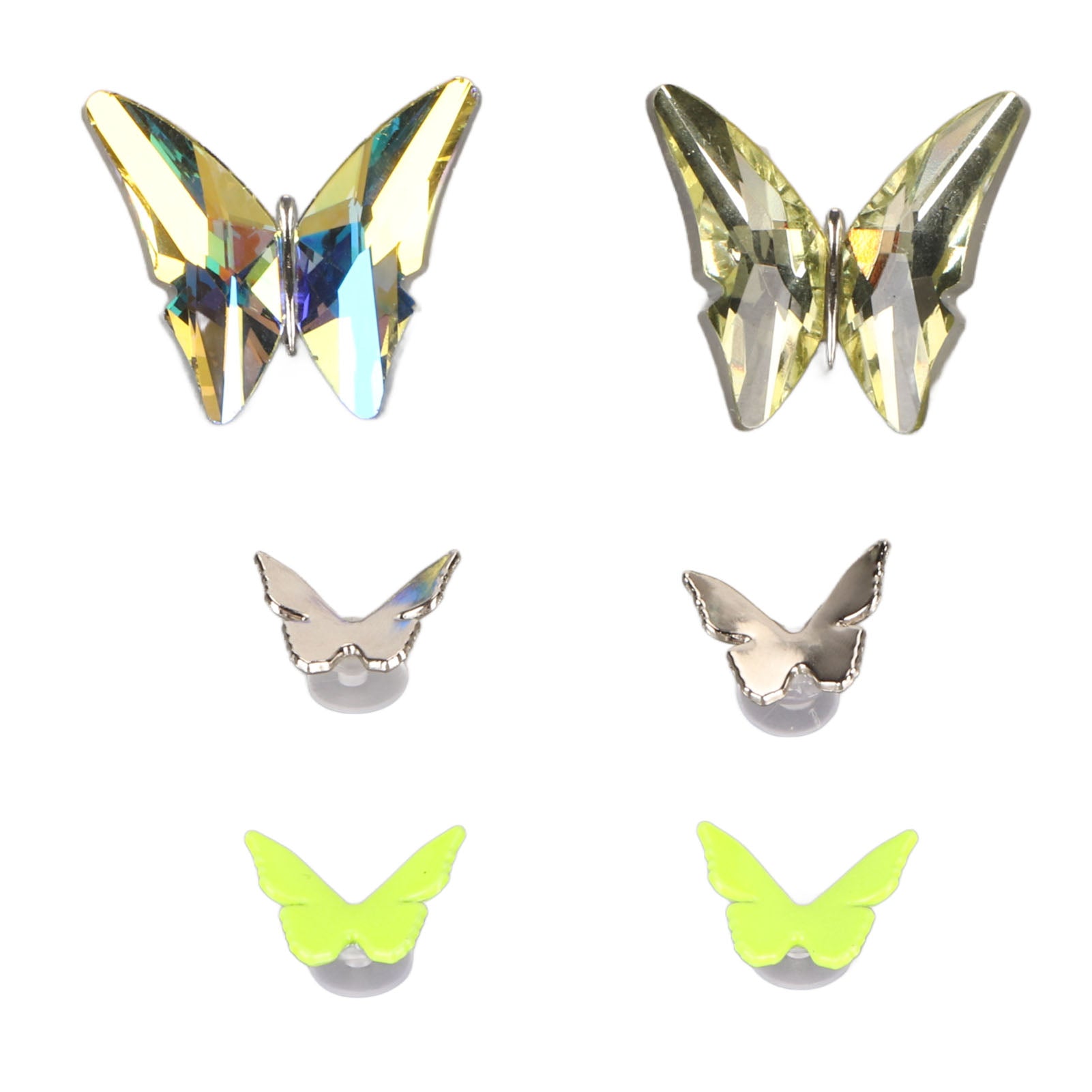 6pcs Shoe Clips Set Hand Made DIY Decorative Shoe Clips Cute Elegant Stylish Shoe Buckle Shoe Decoration Accessory Iridescent and Yellow