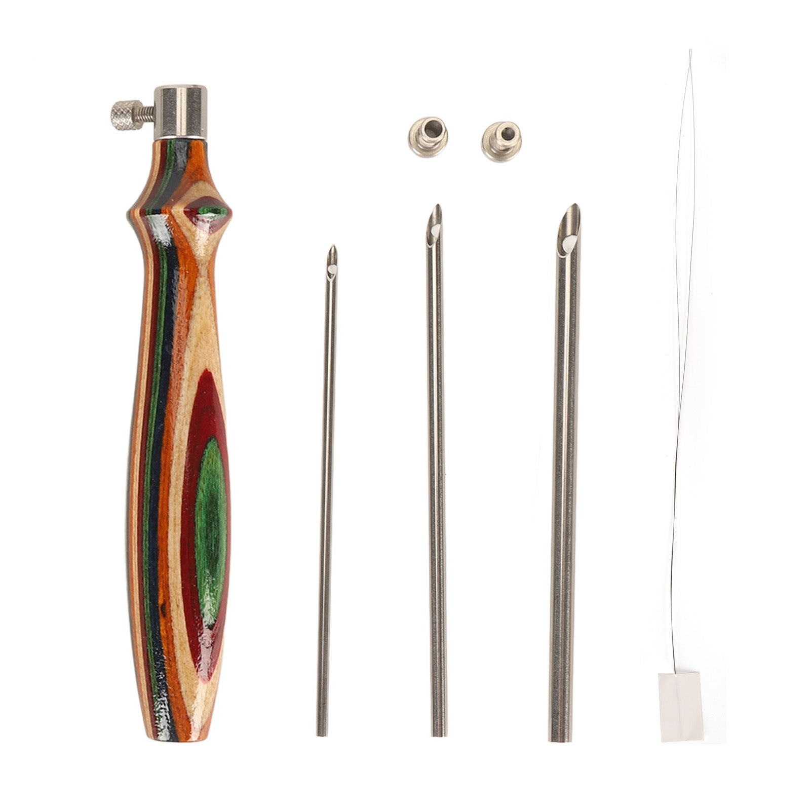 7pcs Wooden Embroidery Pen Punch Needle Set Adjustable Length DIY Handcraft Embroidery Pen Tool for Sewing Stitching