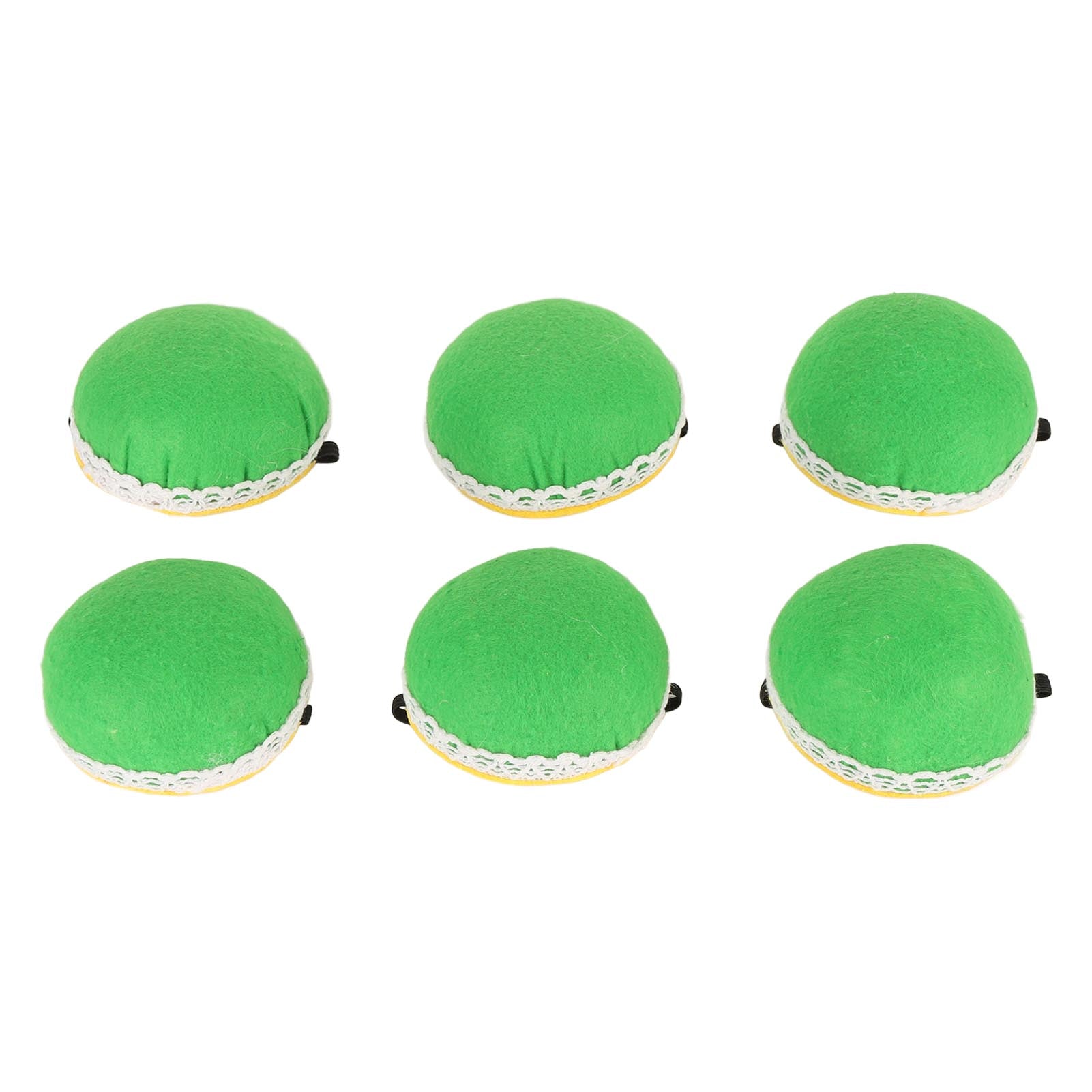 6Pcs Sewing Pin Cushion Green Elastic Wrist Strap Soft Fabric Stuffed PP Cotton Needle Pincushion for Mother Grandma