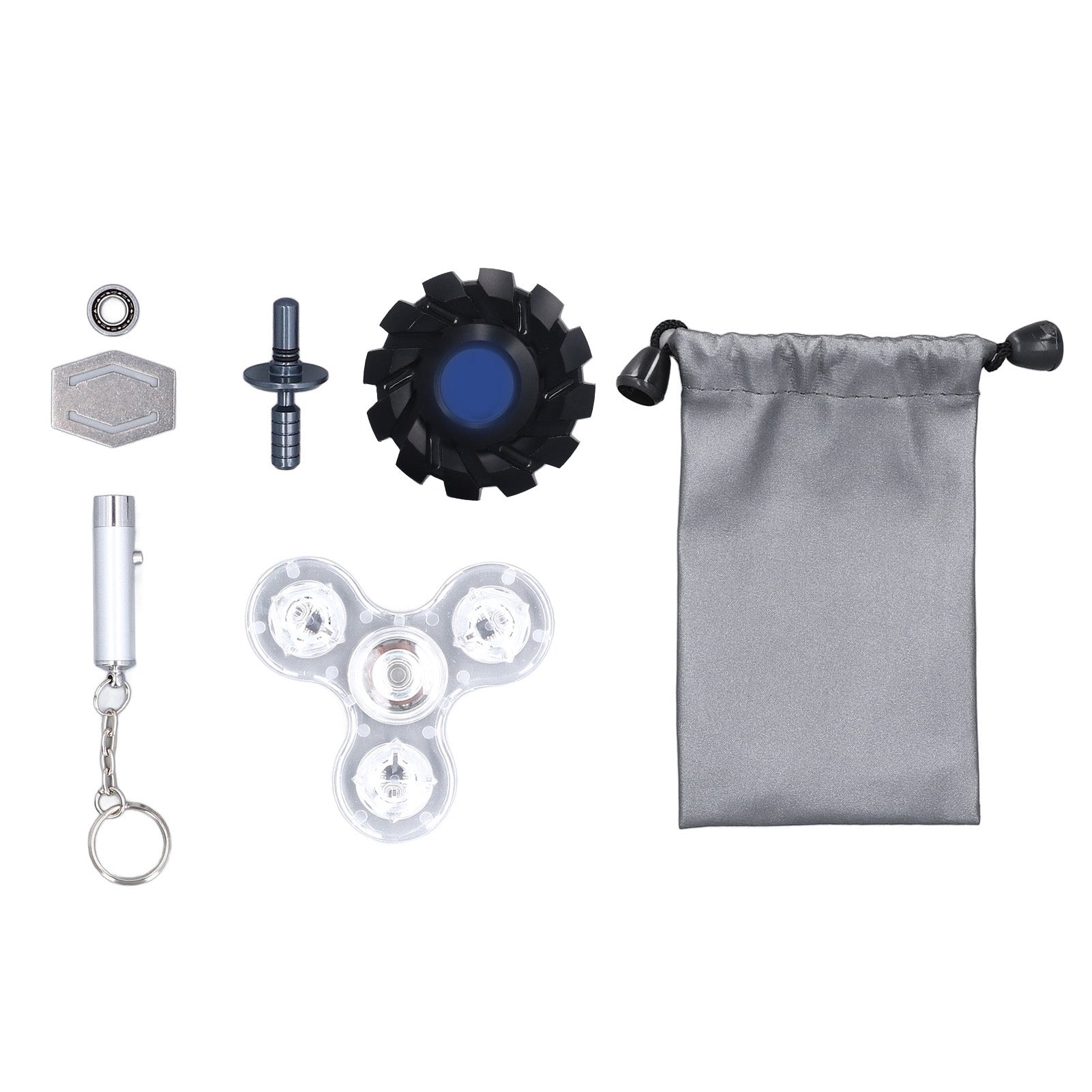 Luminous Fingertip Rotating Toy Stress Reduction and Anxiety Relief Cool Hand Rotating Toy for Kids Adults Black