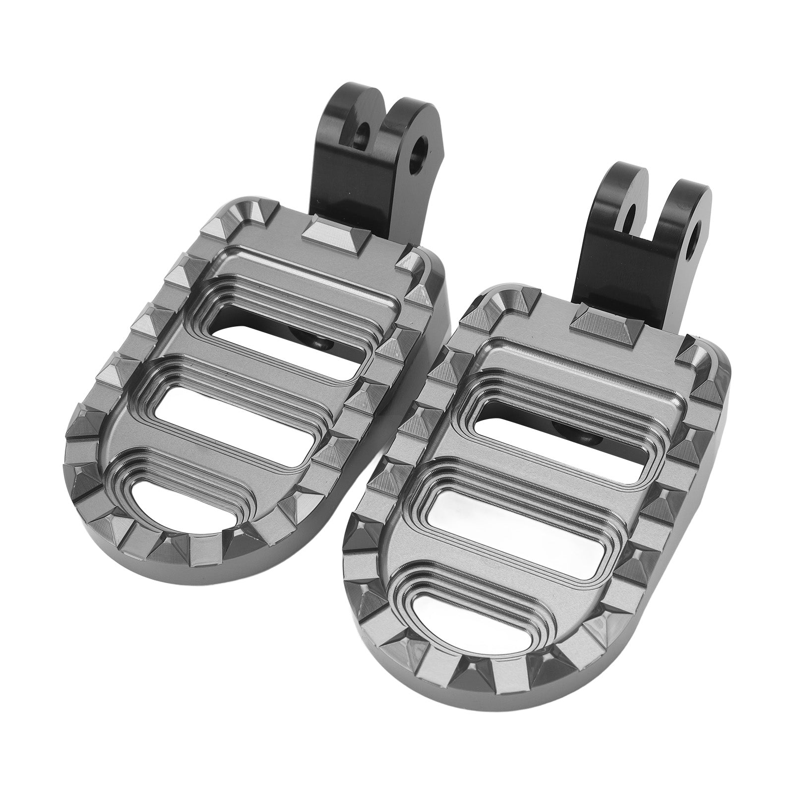 1 Pair Motorcycle Front Foot Pegs Anti Slip Aluminum Alloy Wide Foot Rest Pedal for T100 T120 2016 to 2022 Gray