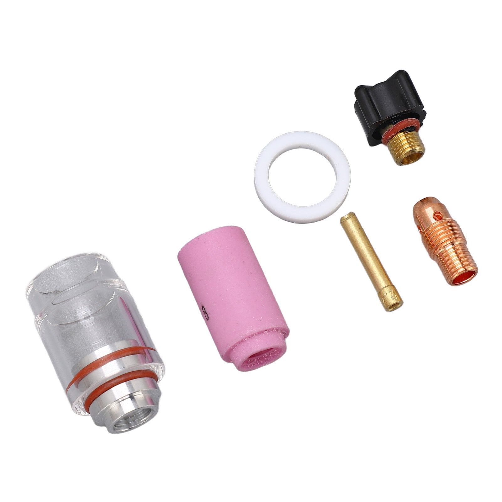 6Pcs 2.4mm Electrode Glass Cup Nozzle Set TIG Torch Set Replacement for WP 9 20