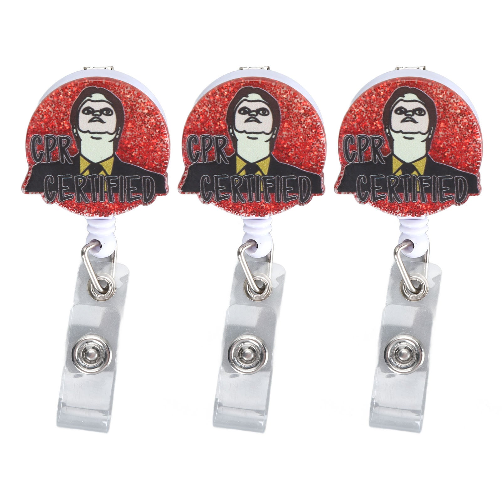 Badge Reel Holder Retractable 360 Degree Rotating Badge Reel ID Clip for Nurse Doctor Student Name Tag Card 3pcs