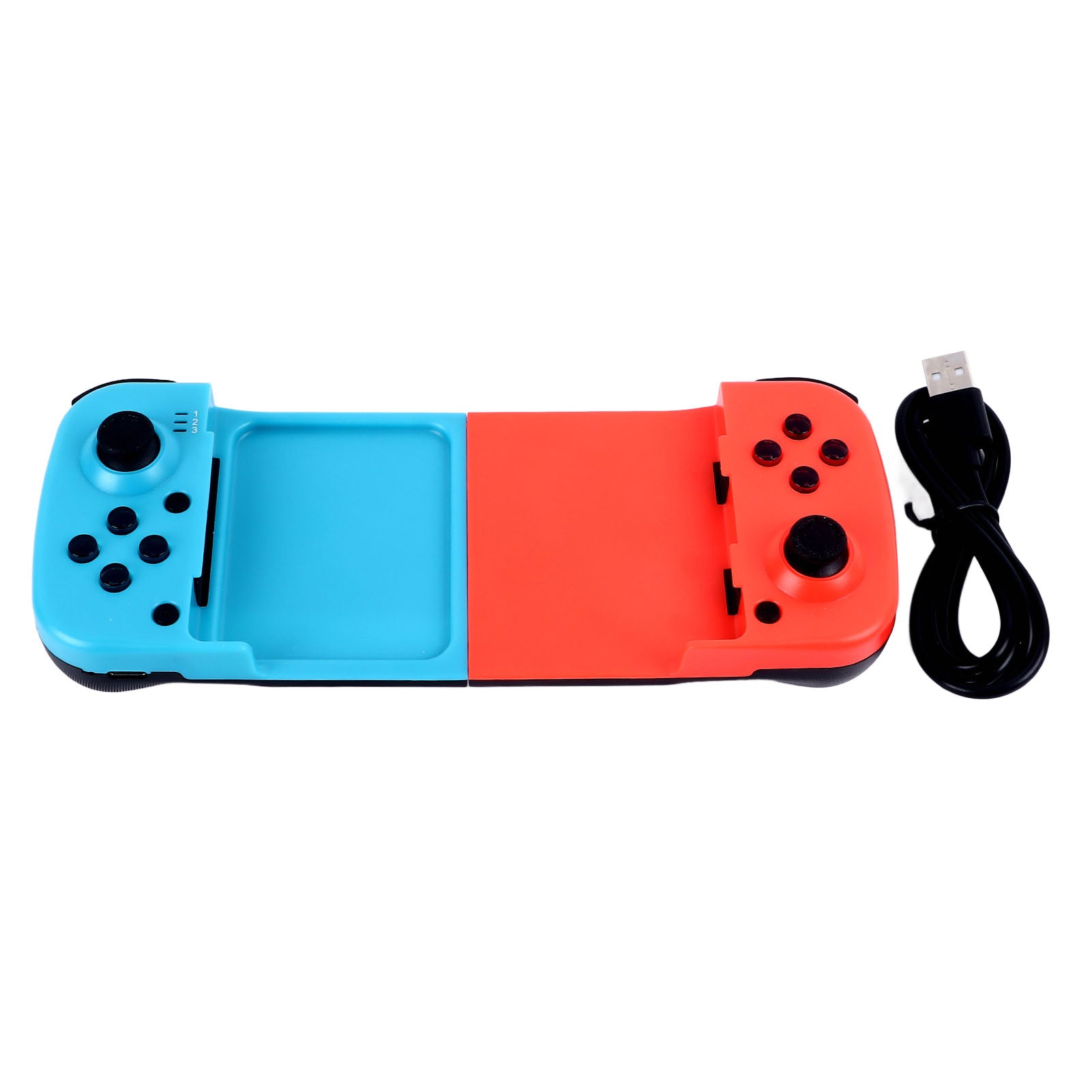 Retractable Mobile Gamepad Wireless Bluetooth Connection Ergonomic Game Handle Joystick for Iphone Blue Red