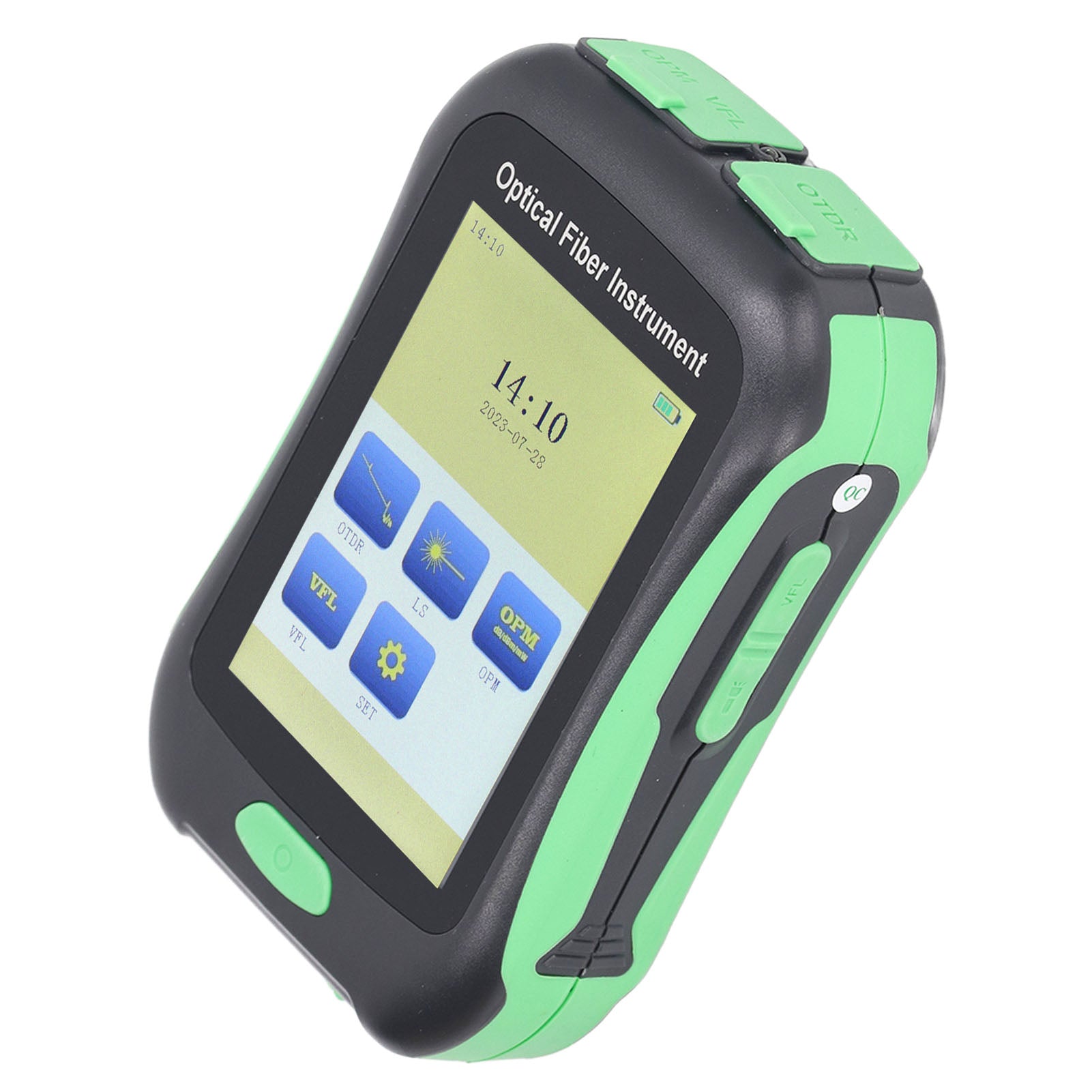 OTDR Fiber Optic Tester AUA 18A FC LC Adapter 3.5in Touchscreen Optical Time Domain Reflectometer 100‑240V EU Plug