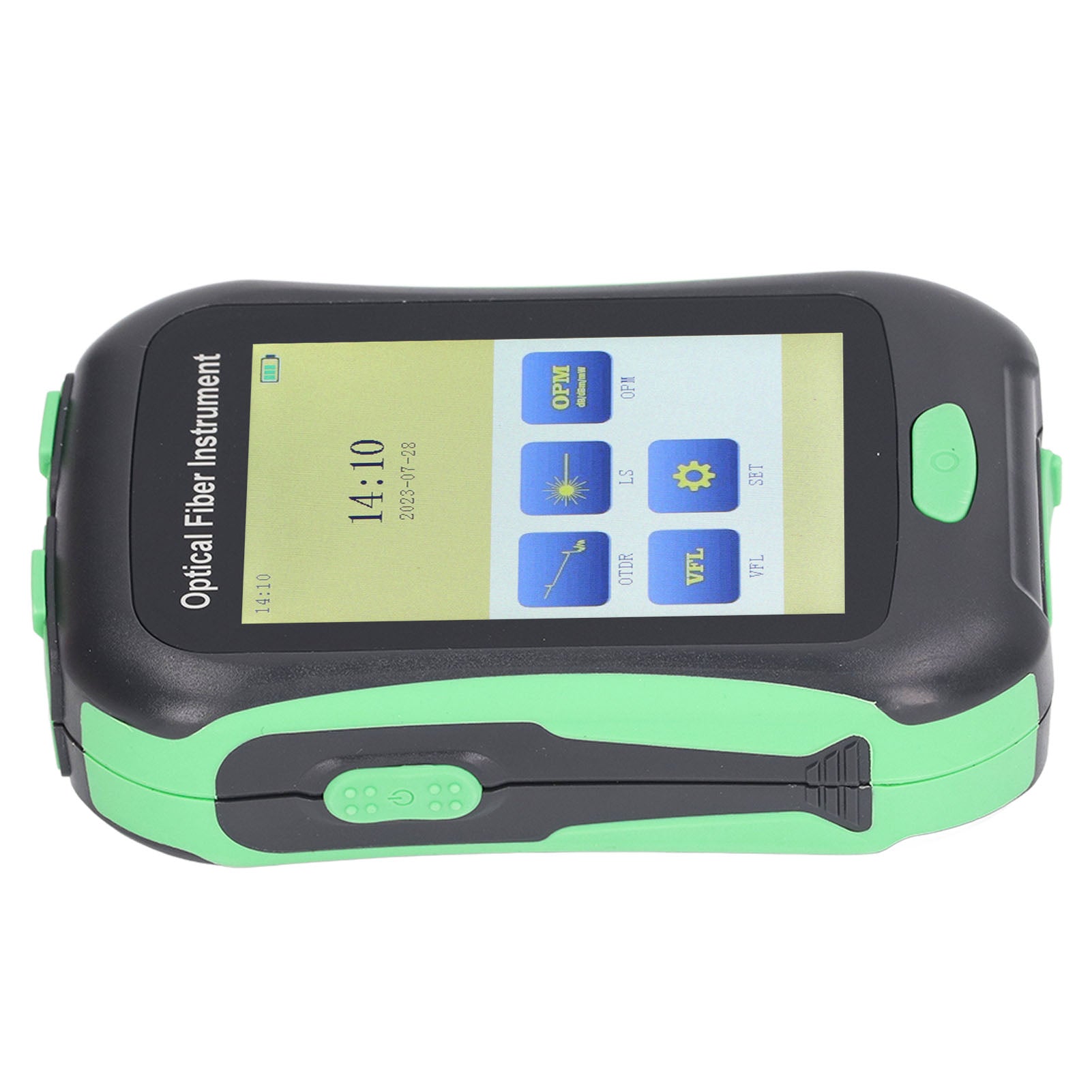 OTDR Fiber Optic Tester AUA 18A FC LC Adapter 3.5in Touchscreen Optical Time Domain Reflectometer 100‑240V EU Plug