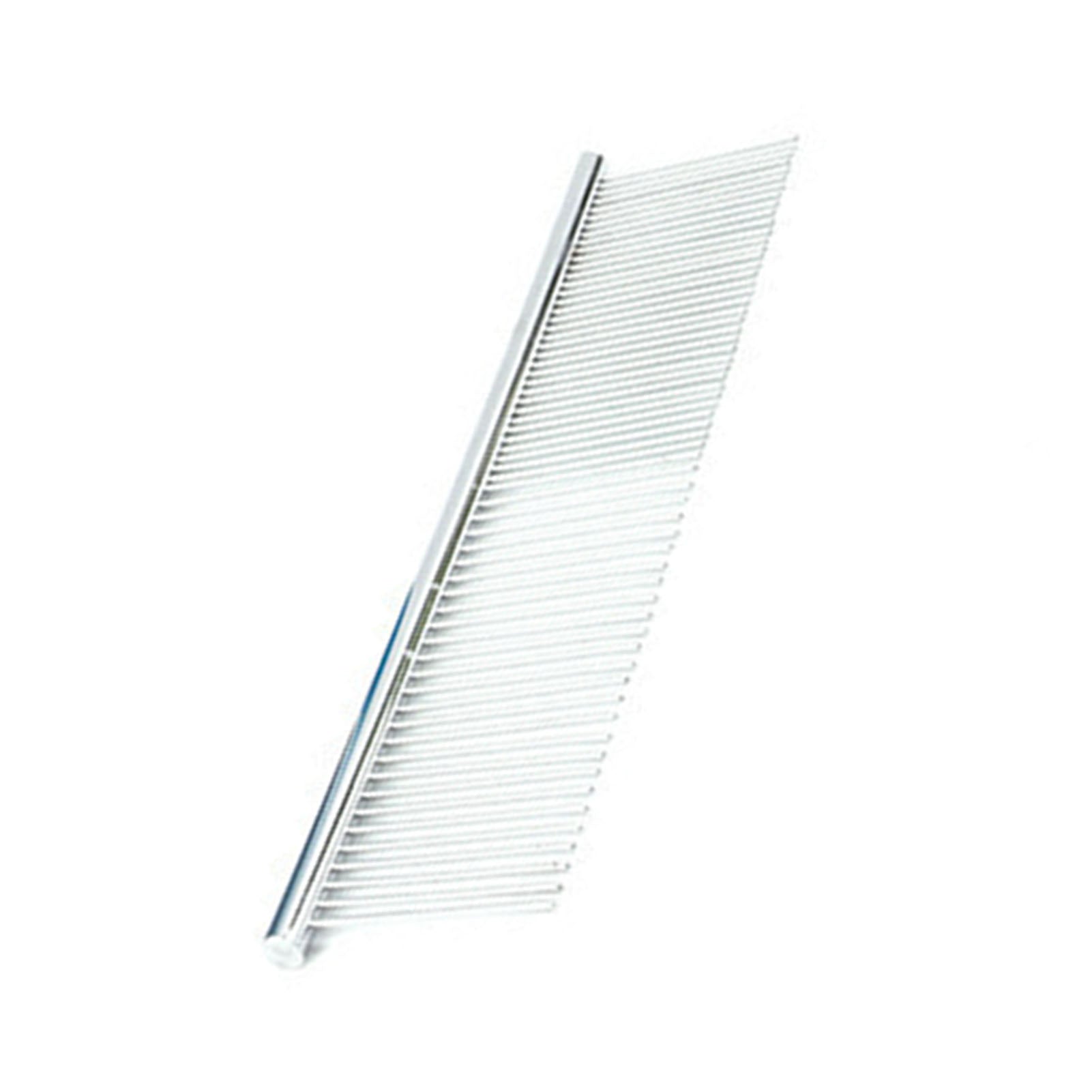 Pet Hair Comb Stainless Steel Dense and Sparse Teeth Knots Removing Rounded Needles Dog Grooming Comb for Cats Dogs
