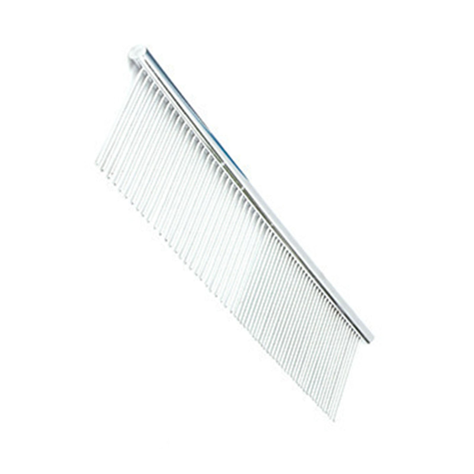 Pet Hair Comb Stainless Steel Dense and Sparse Teeth Knots Removing Rounded Needles Dog Grooming Comb for Cats Dogs