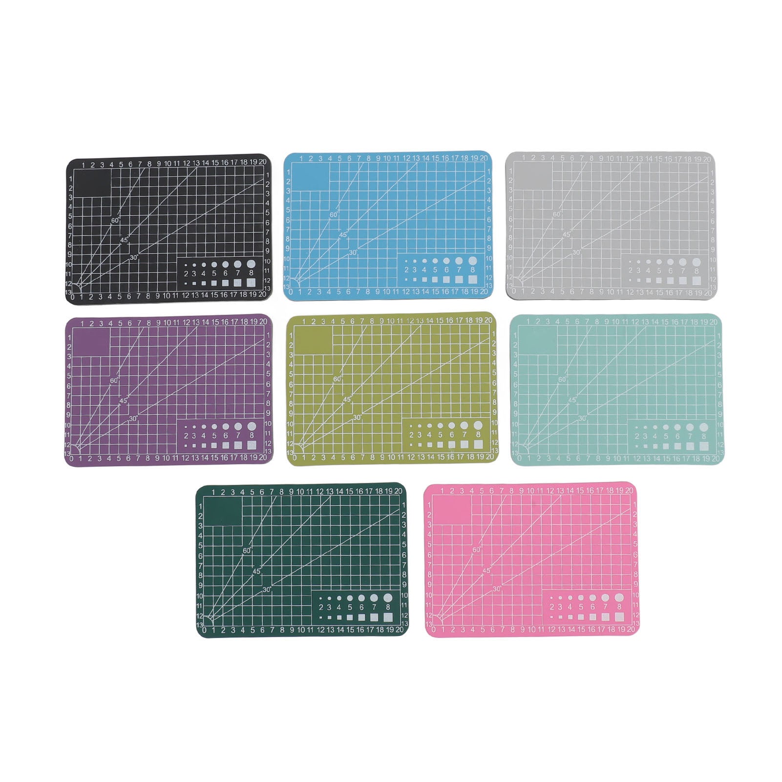 Self Healing Cutting Mat with Grid 8 Colors Double Sided Clear Scale Versatile Cutting Sewing Mat for Crafts Sewing and All Arts