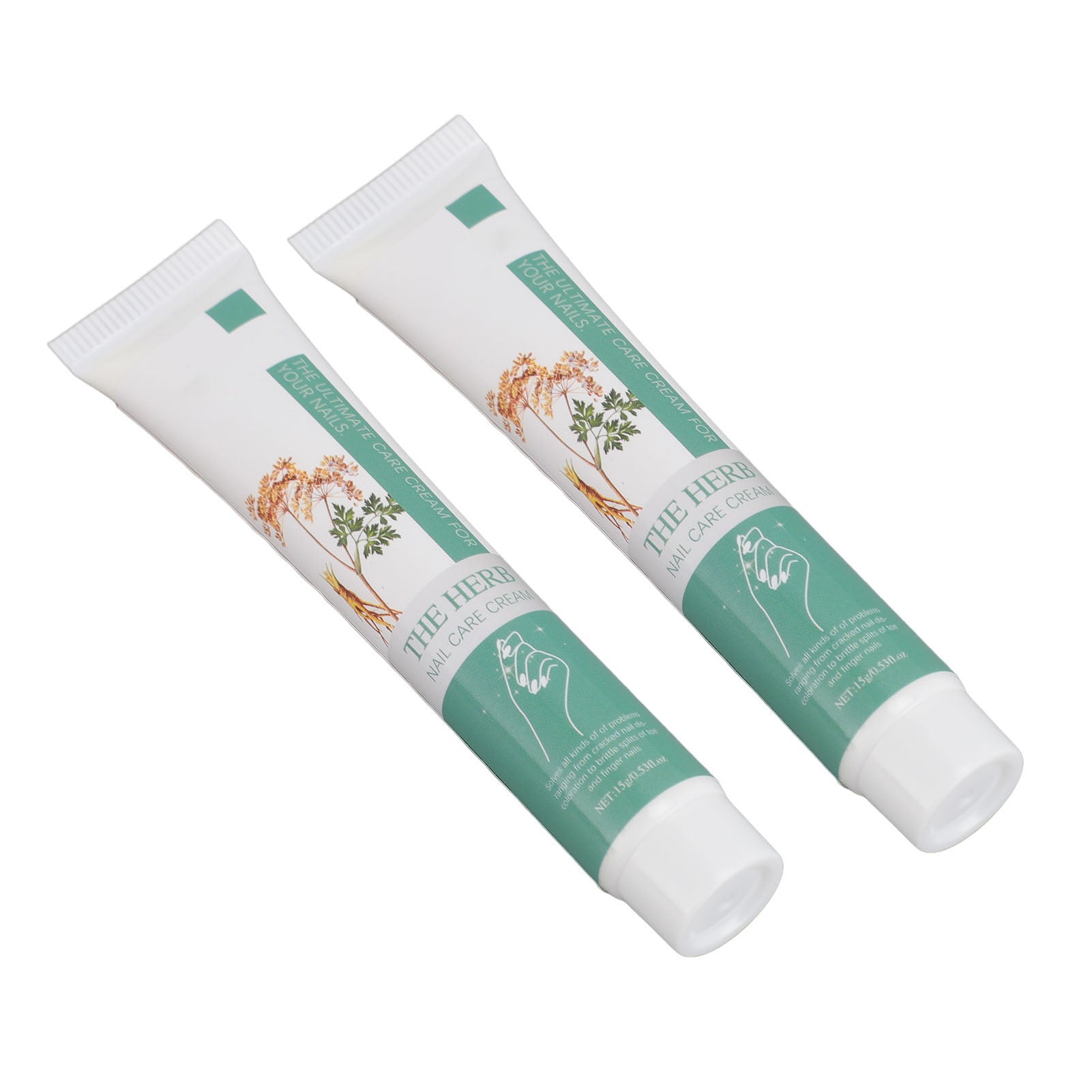 2pcs Damaged Nail Repair Cream Herbal Extracts Broken Cracked Strengthening Nail Repair Cream 15g