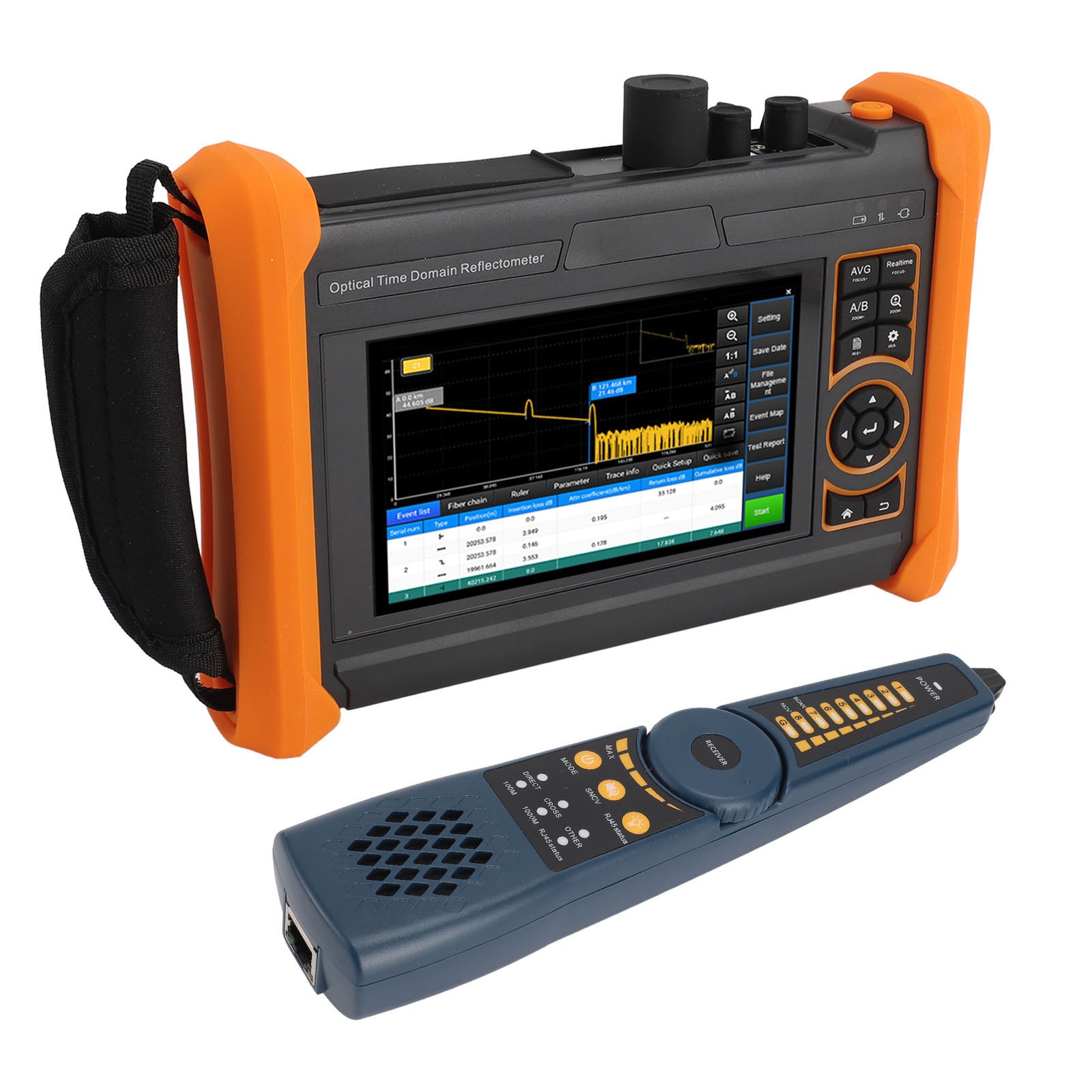 Camera Tester 1610nm Multifunctional Portable OTDR for 8MP AHD TVI CVI UTP Cable 100‑240V UK Plug