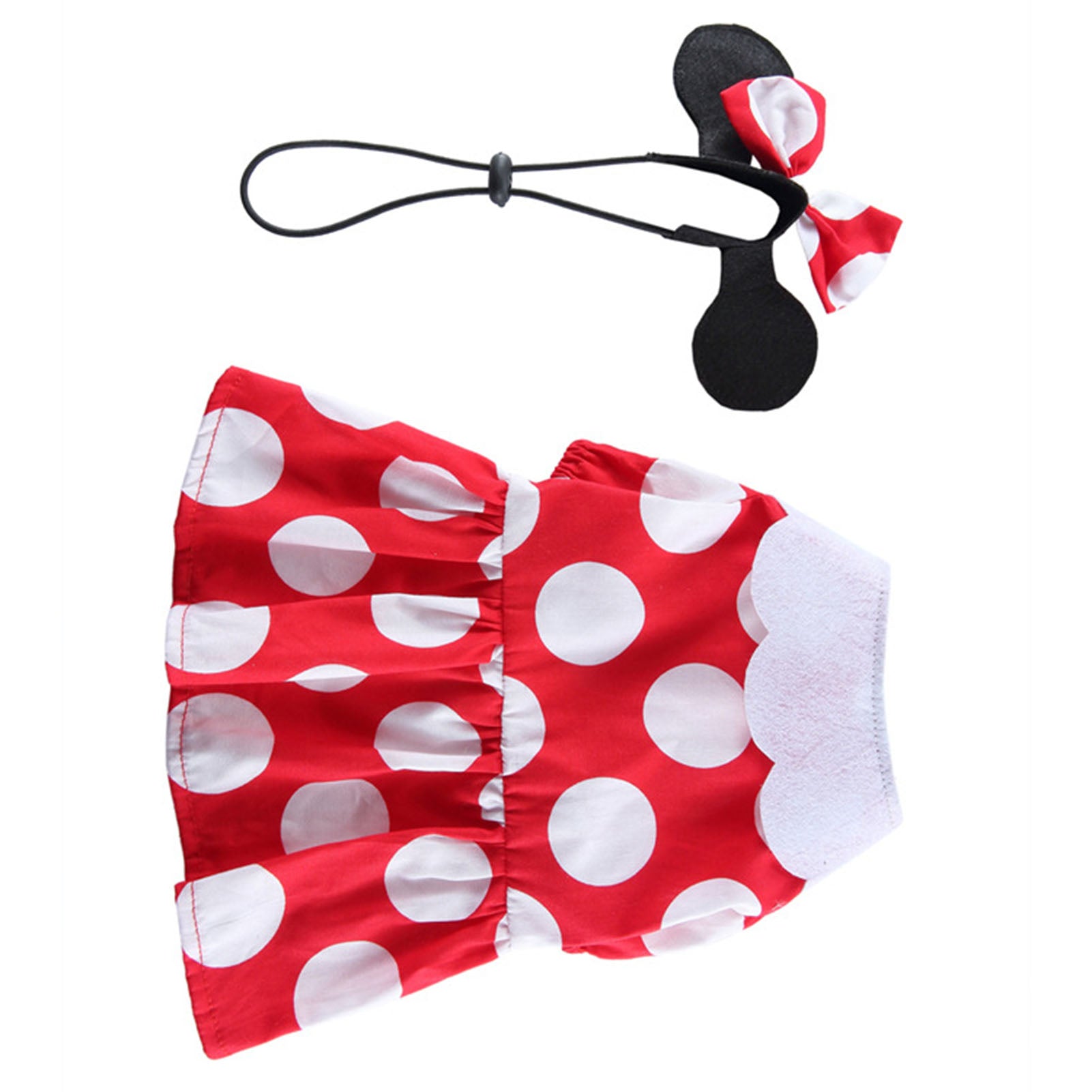Dog Dress Cute Comfortable Stylish Puppy Skirt Pet Clothing for 4 Seasons Christmas Festival Red and White Dot S
