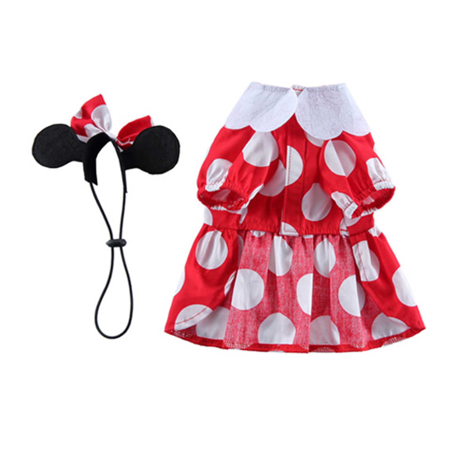 Dog Dress Cute Comfortable Stylish Puppy Skirt Pet Clothing for 4 Seasons Christmas Festival Red and White Dot S