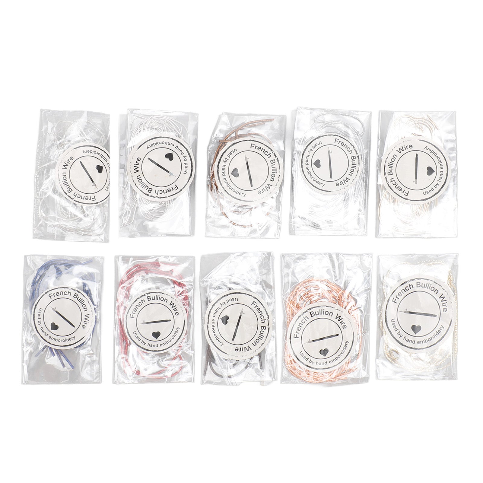 10 Packs Metallic Embroidery Thread DIY Multi Colors Glossy Diameter 1mm Embroidery Floss Kit for Badge Upper Clothing Decor Brooch