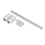 4Pcs Linear Motion Ball Bearings with 2Pcs Metal Shaft Rods Slide Block Support Mount Kit for CNC Machine Tool Shaft 10‑250 Set
