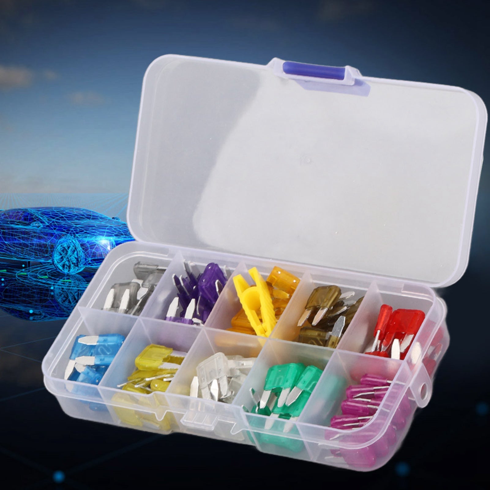 100Pcs Car Standard Blade Fuse Mini Zinc Alloy 2A 3A 5A 7.5A 10A 15A 20A 25A 30A 35A