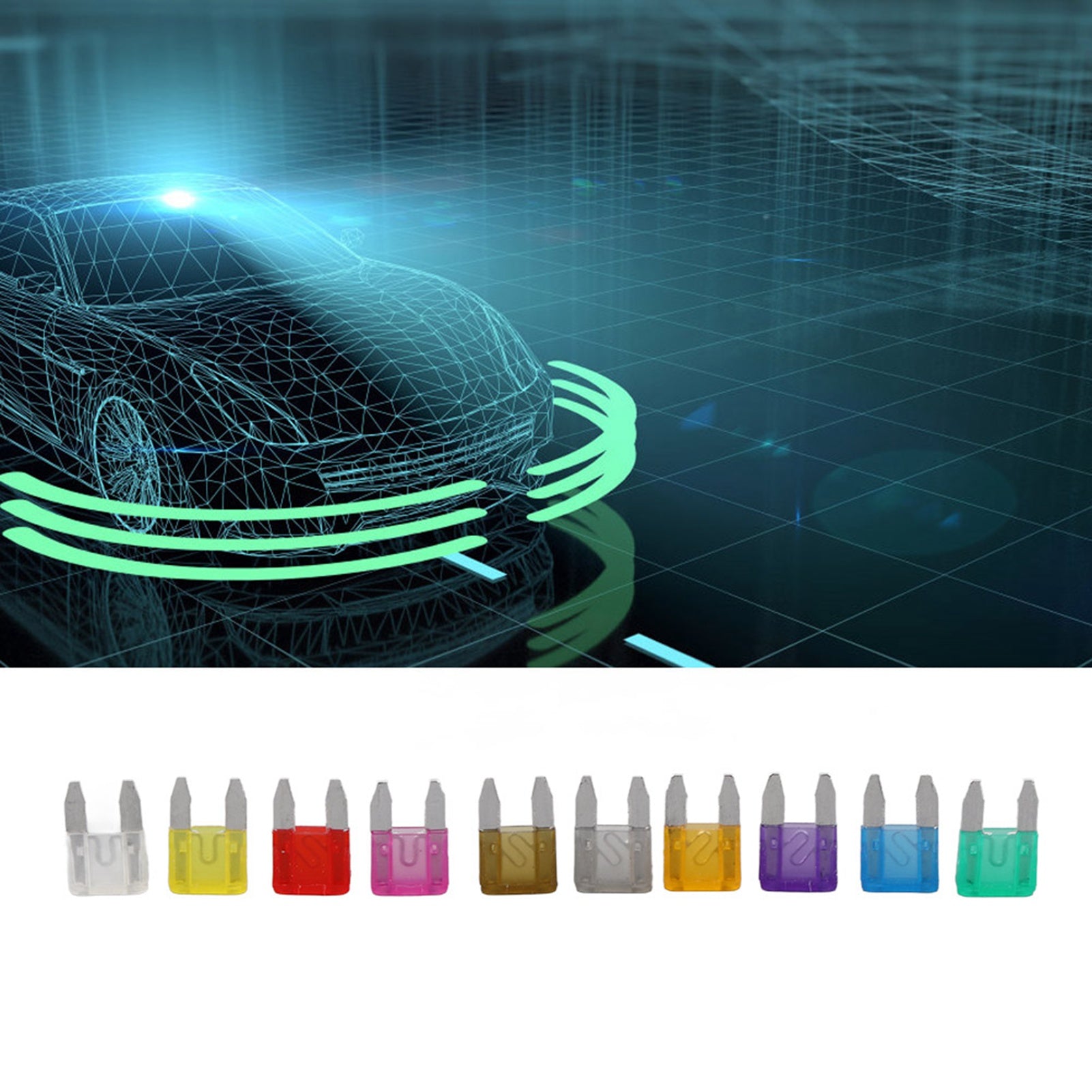 100Pcs Car Standard Blade Fuse Mini Zinc Alloy 2A 3A 5A 7.5A 10A 15A 20A 25A 30A 35A