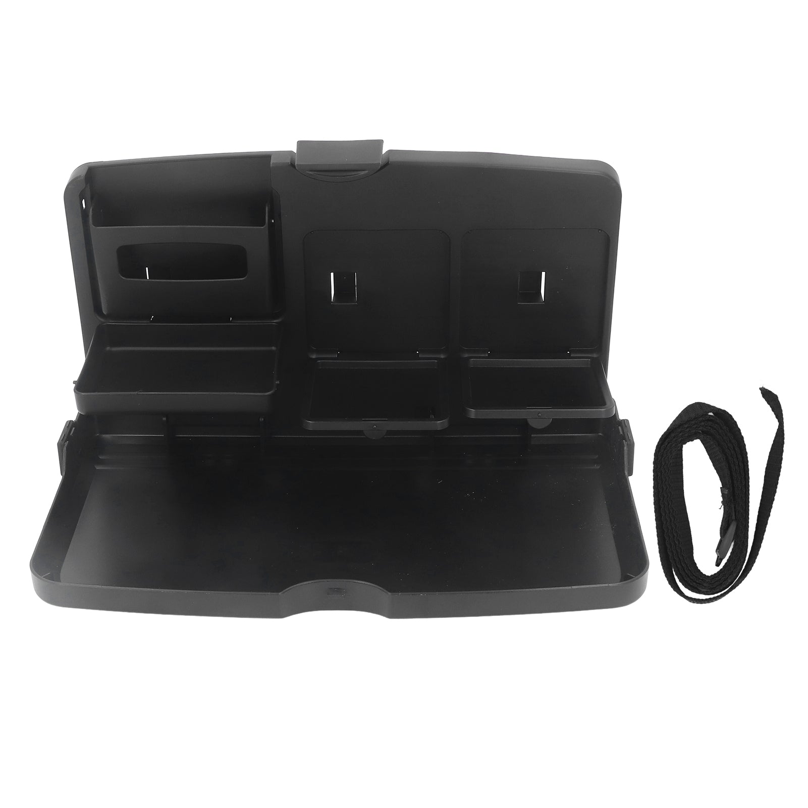 Car Food Tray Holder Multifunctional Foldable Kids Backseat Food Table with Cup Holder for Eating Black Large Size