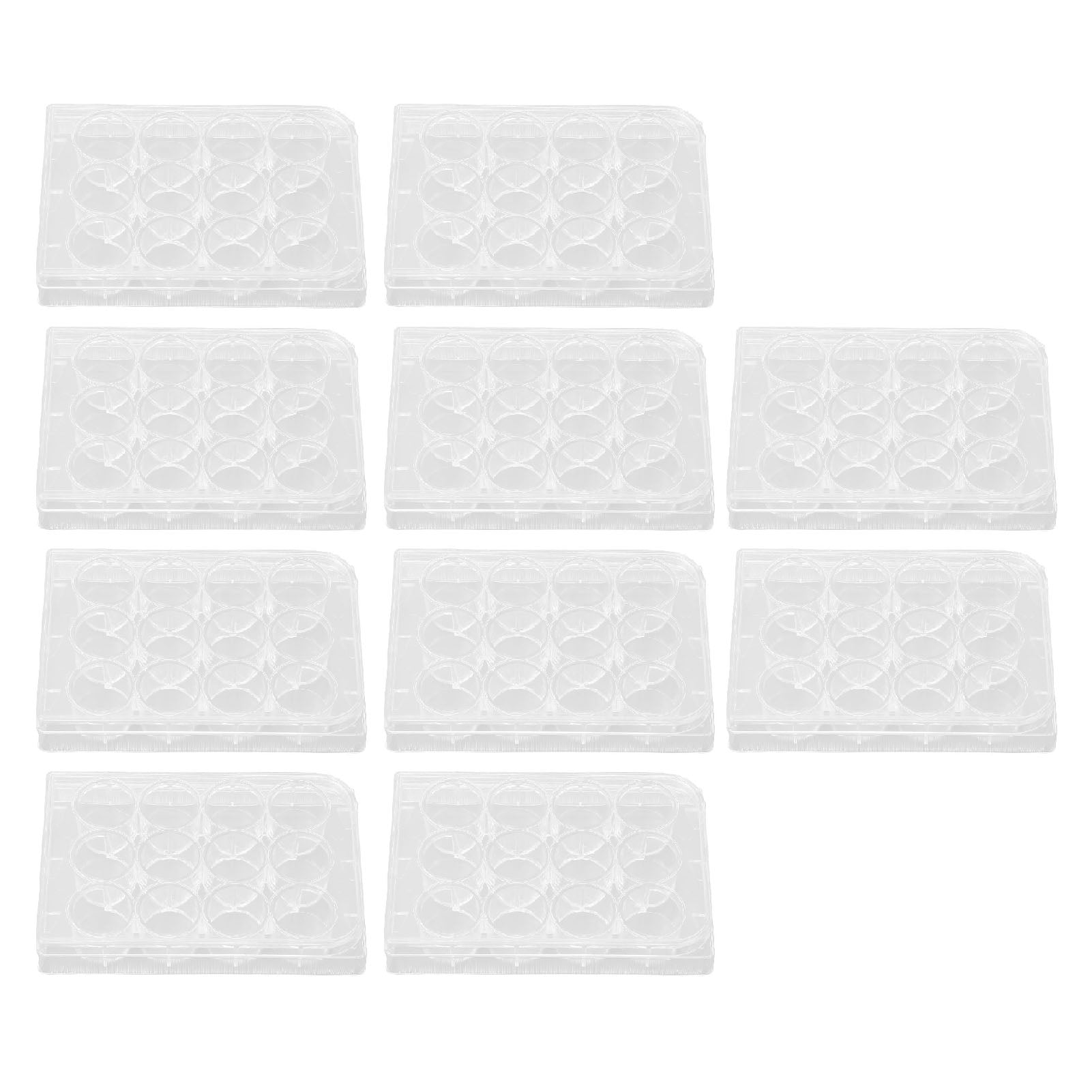 10pcs Culture Plate Thickness Uniform Highly Transparent Tissue Culture Plate with Lid for Laboratory Biology Room 12 Well