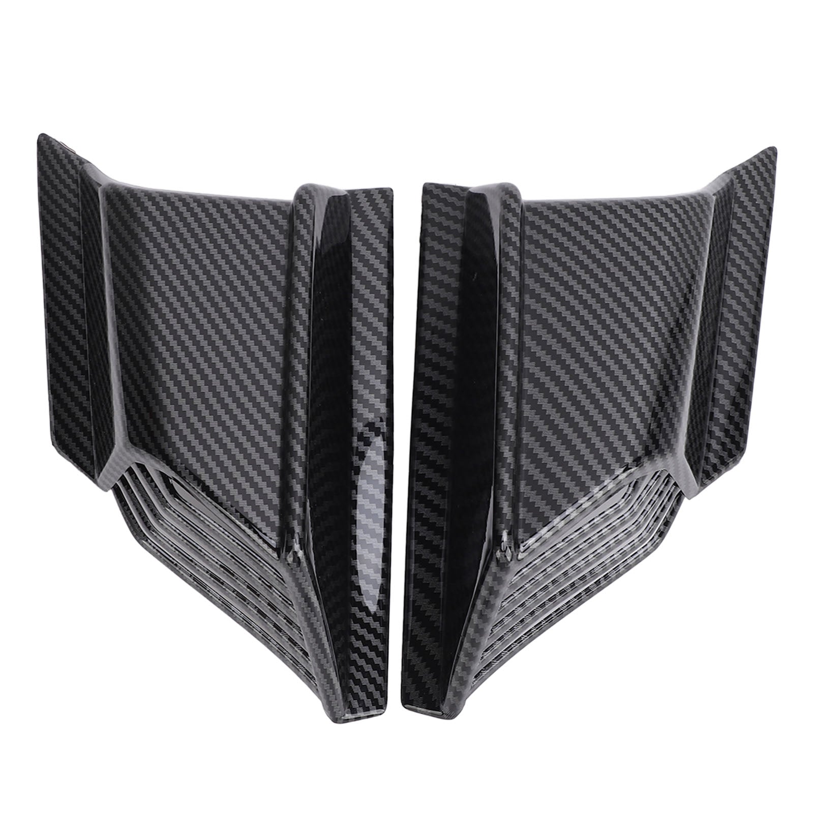 1 Pair Motorcycle Front Spoiler ABS Impact Protection Side Fairing Winglets for ADV 160 2019‑2024 Carbon Fiber Style
