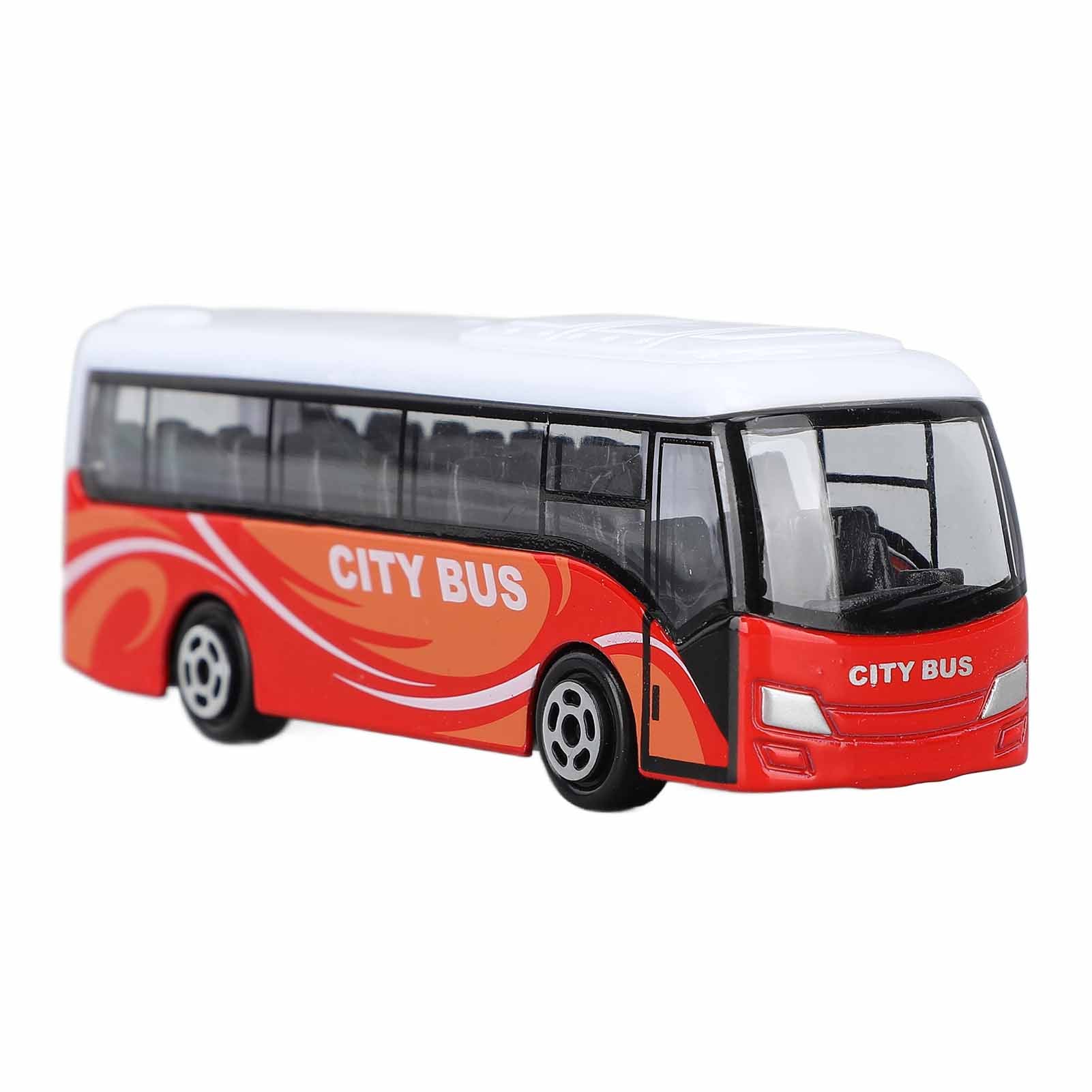 Bus Model Alloy Bus Statue Parent Child Interaction Bus Sculpture Lifelike Exquisite Collectible Vehicle Model for Boys Girls Red