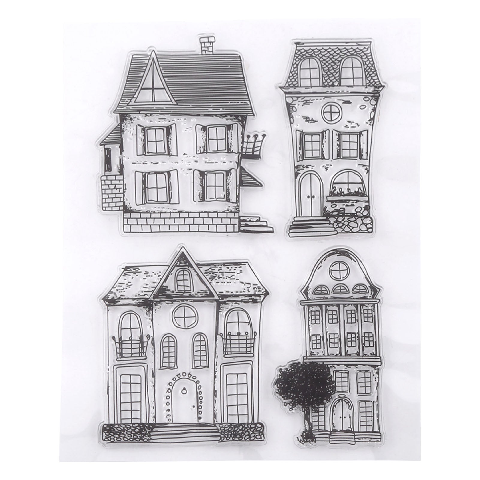 Scrapbook Photo Cards Rubber Stamp Clear Transparent Stamps House