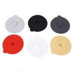 6Pcs Silicone Cup Lid Dustproof Round Universal Cup Cover 9.5cm Red Yellow Black White Dark Grey Light Grey