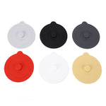 6Pcs Silicone Cup Lid Dustproof Round Universal Cup Cover 9.5cm Red Yellow Black White Dark Grey Light Grey