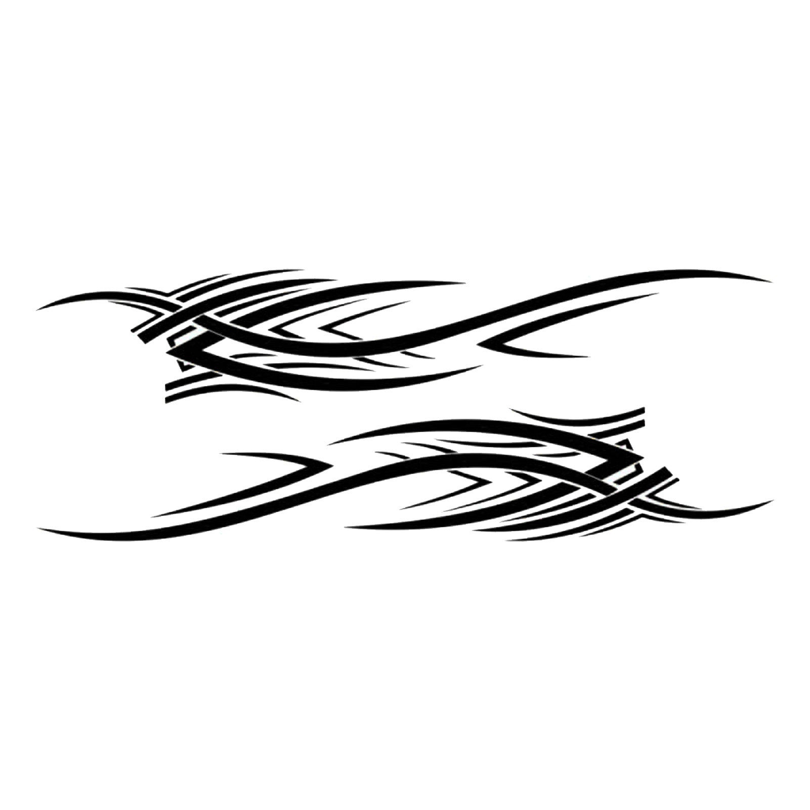 2pcs Car Body Decal Flame Graphic Universal Waterproof Self Adhesive Removable Automotive Door Sticker Decoration Accessories Black