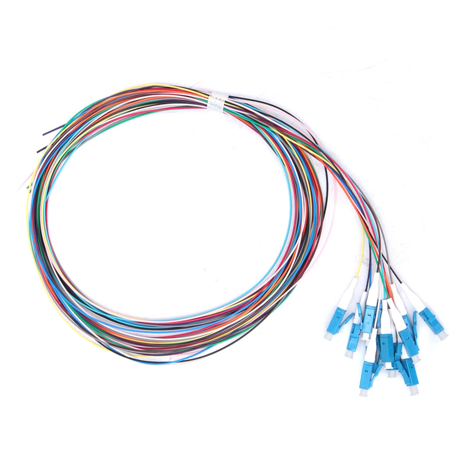 12 Strand Fiber Optic Pigtail LC/UPC Single Mode Low Insertion Loss 1.5m