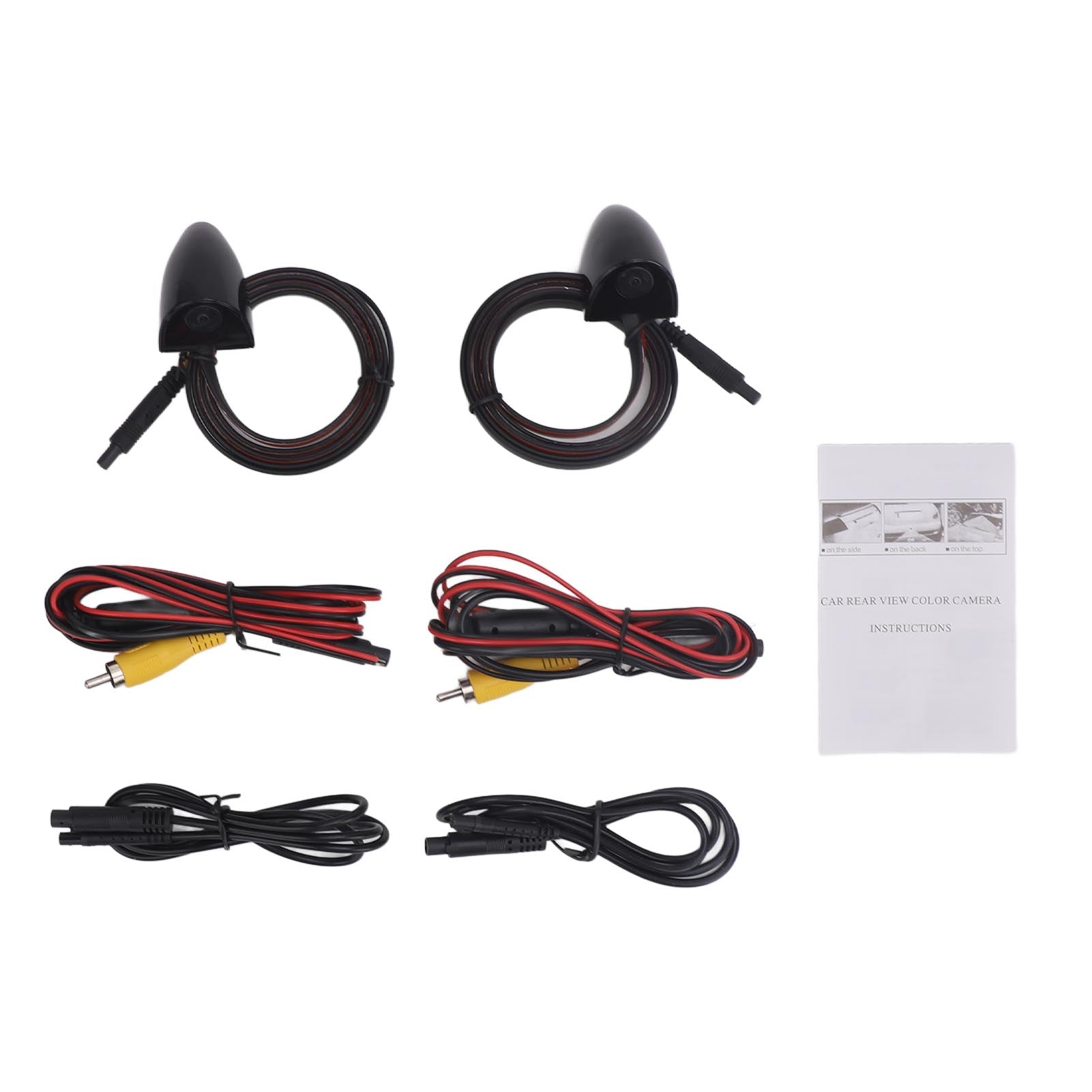 1 Pair Car Side View Camera AHD 1280 X 720 720P Wide Angle Waterproof Side View Reverse Back Up Camera for Vehicle DC12V Black
