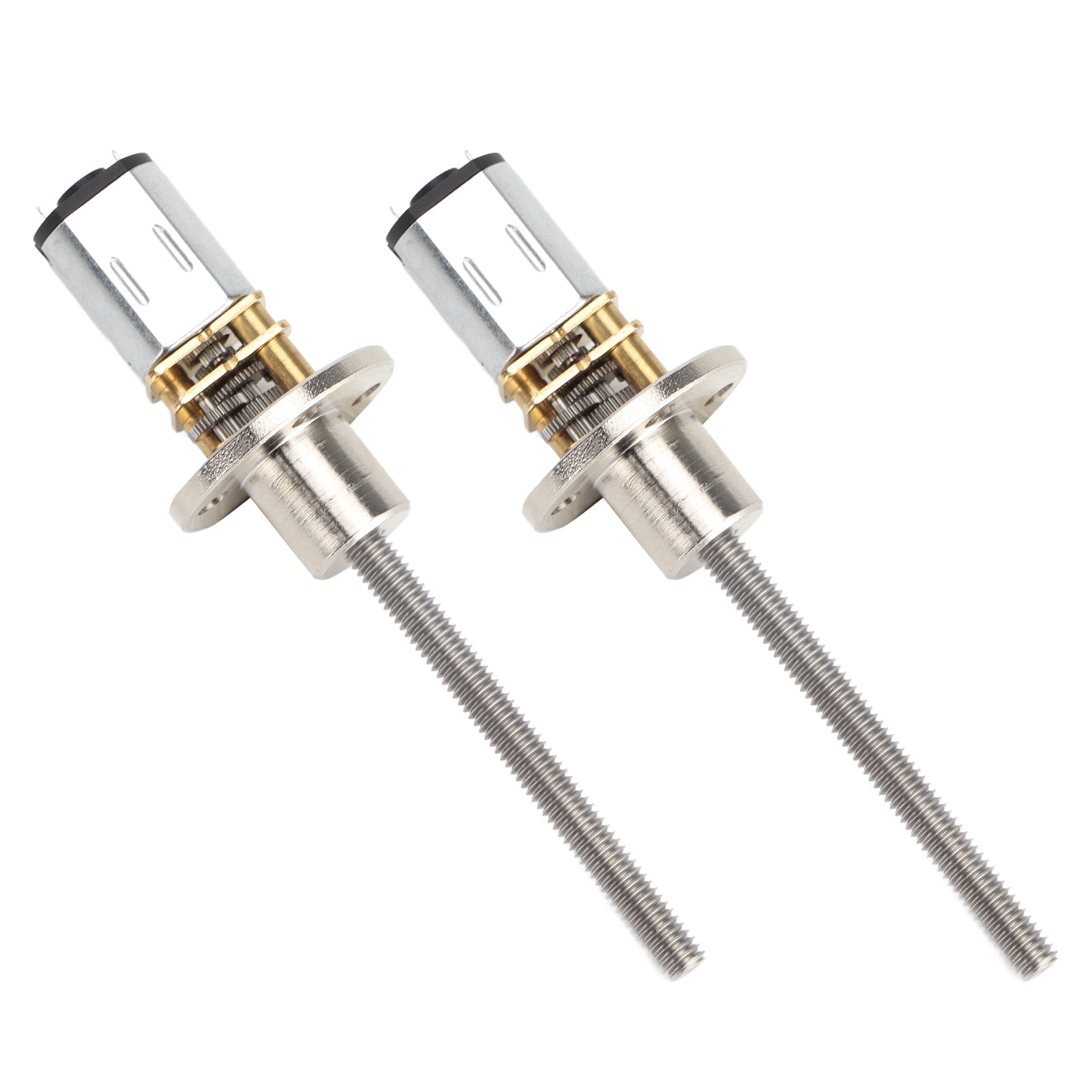 2 Pcs Speed Reduction Gear Motor 12GA N20 30RPM DC 3V Gear Motor with M4x55 Screw Thread Shaft and Flange Connector