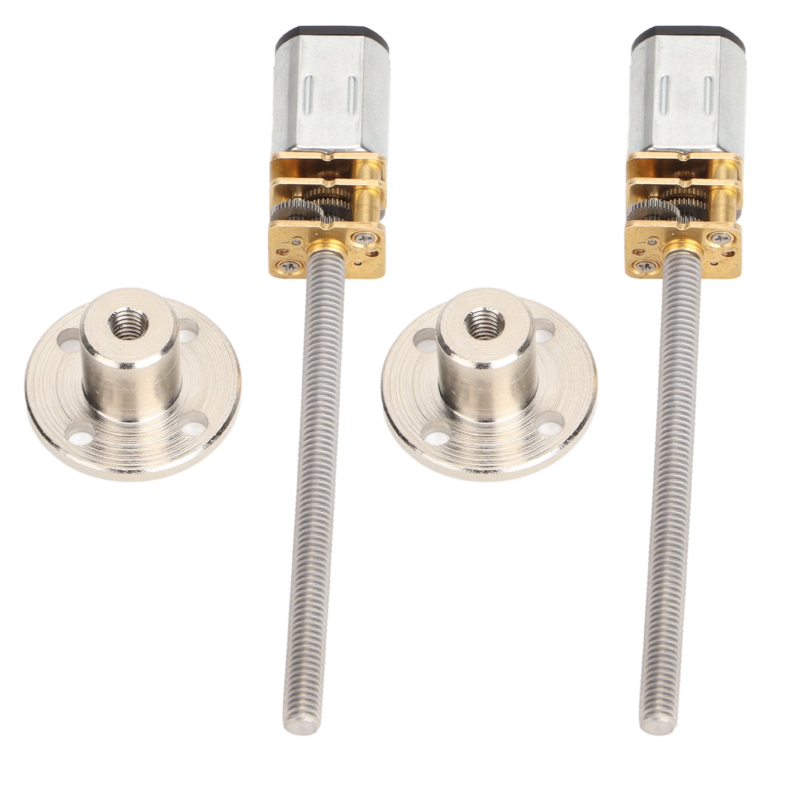 2 Pcs Speed Reduction Gear Motor 12GA N20 30RPM DC 3V Gear Motor with M4x55 Screw Thread Shaft and Flange Connector