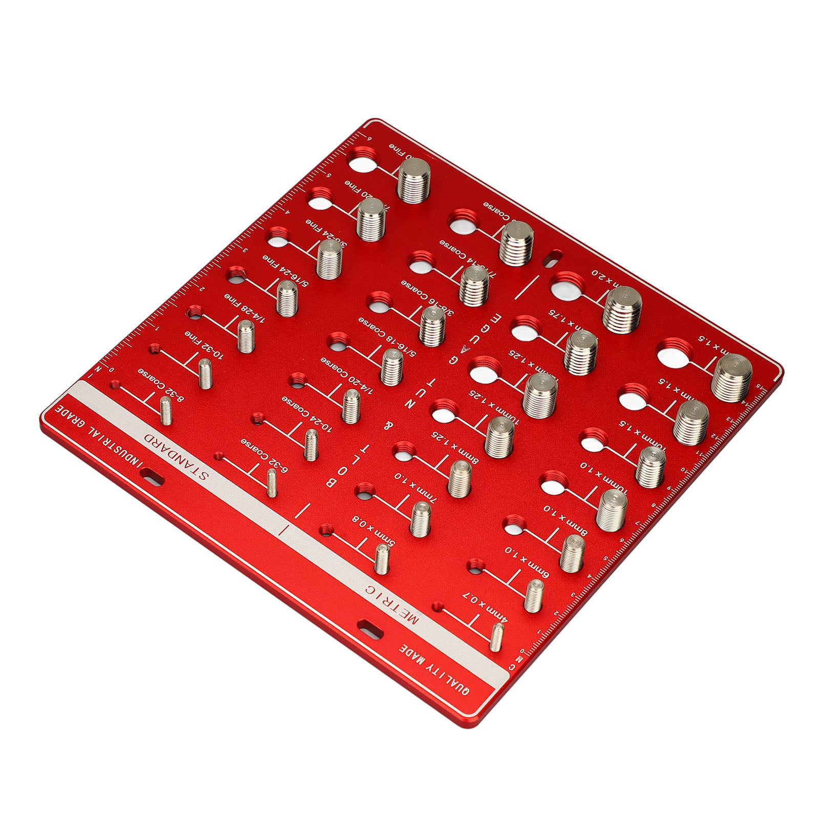 Nut and Bolt Thread Checker 28 Holes Wall Mount Inch and Metric Thread Checker Bolt Nut Identifier Gauge