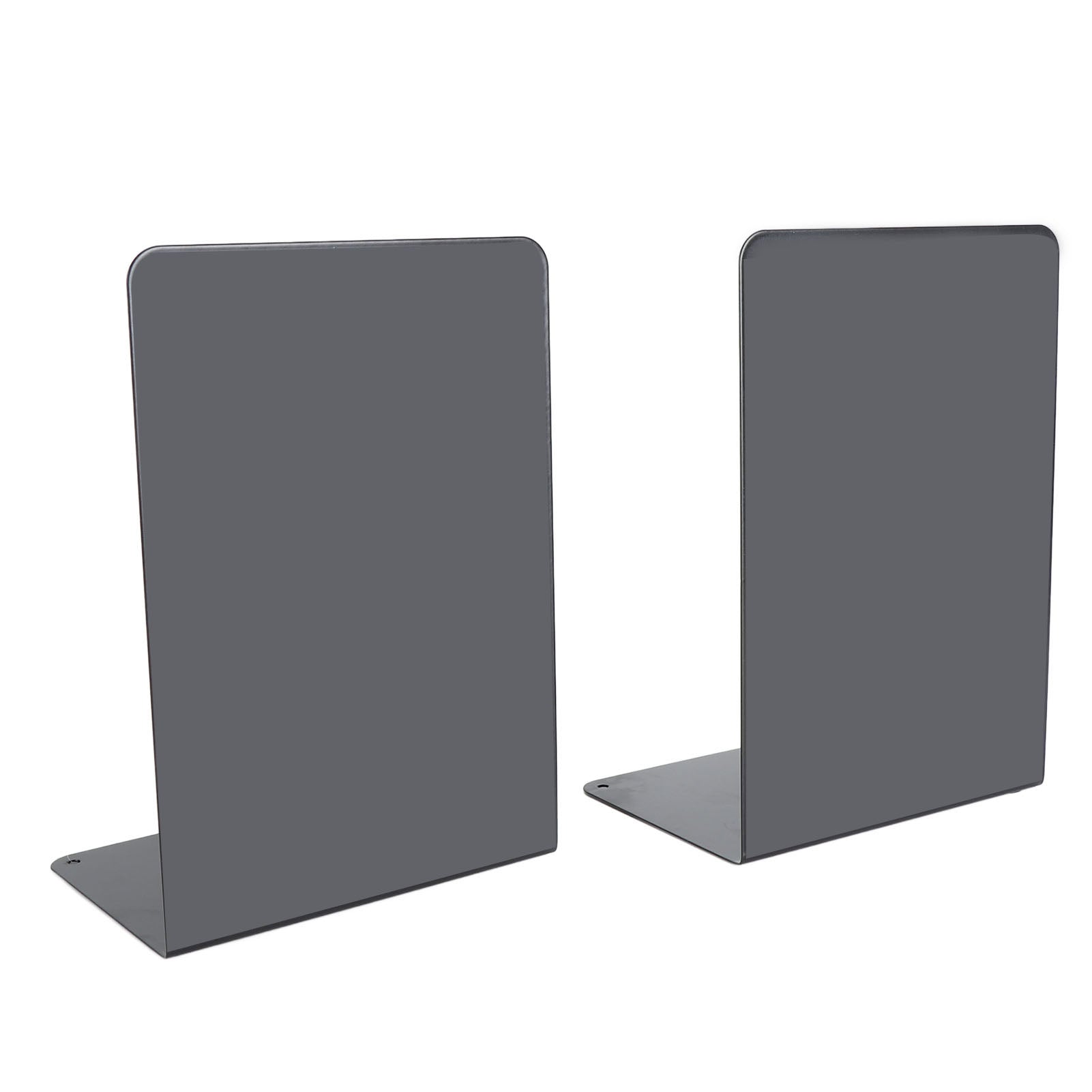 1 Pair Bookends Metal Sturdy Non Skid Heavy Duty Book Stoppers for Books Magazines Folders Catalogs Black