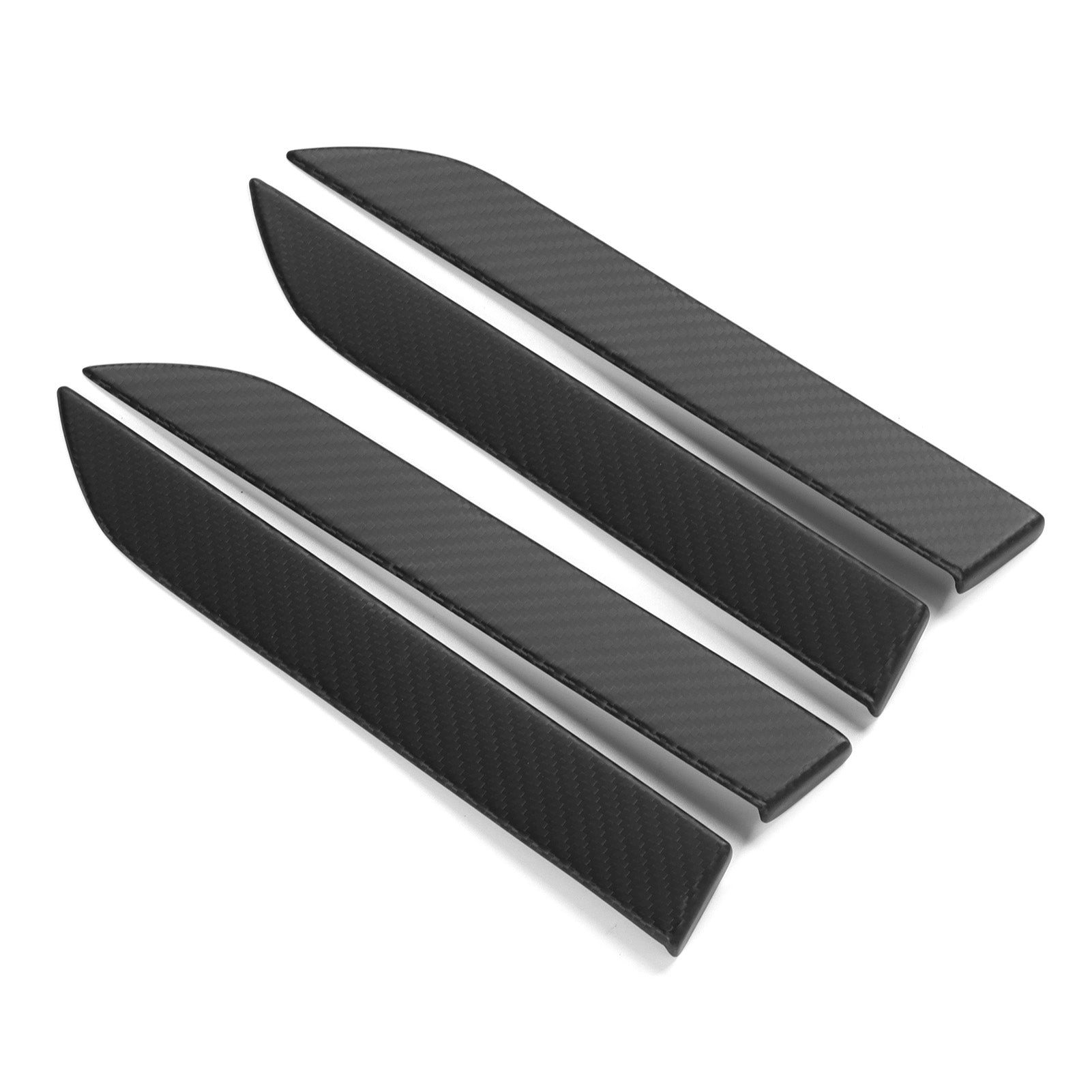 4Pcs Side Door Handle Decor Dry Carbon Fiber Cover Trim Fit for Tesla Model X 2016‑2021Matte Carbon Fiber Texture