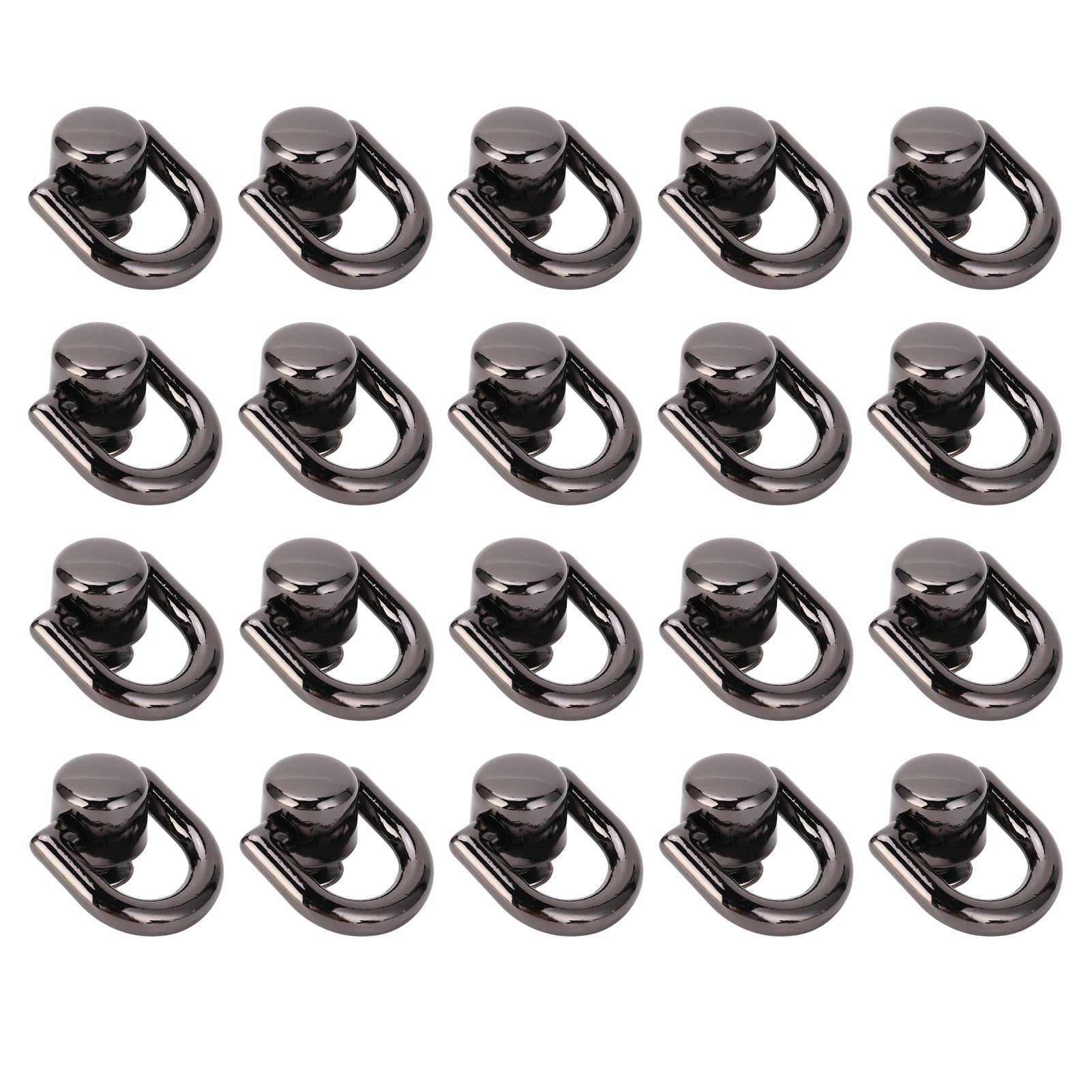 20PCS D Ring Rivet Zinc Alloy and Iron 11x19mm Button Ball Stud Rivet with Screw for Leather Gray