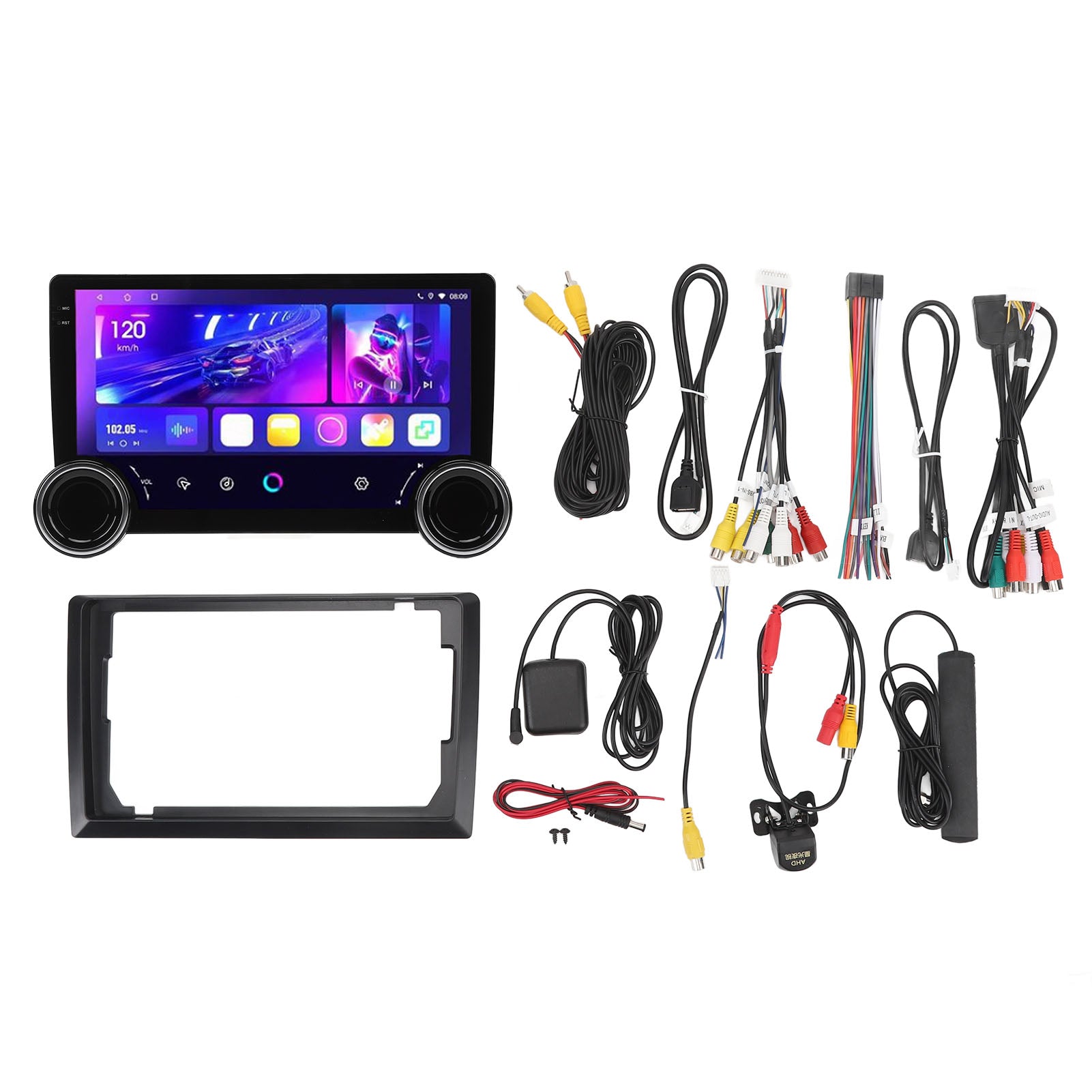 10.1in 2 Din Car Stereo GPS Navigation for CarPlay for Android Auto 4G IPS Touch Screen BT WiFi Car Headunit 2G+32G