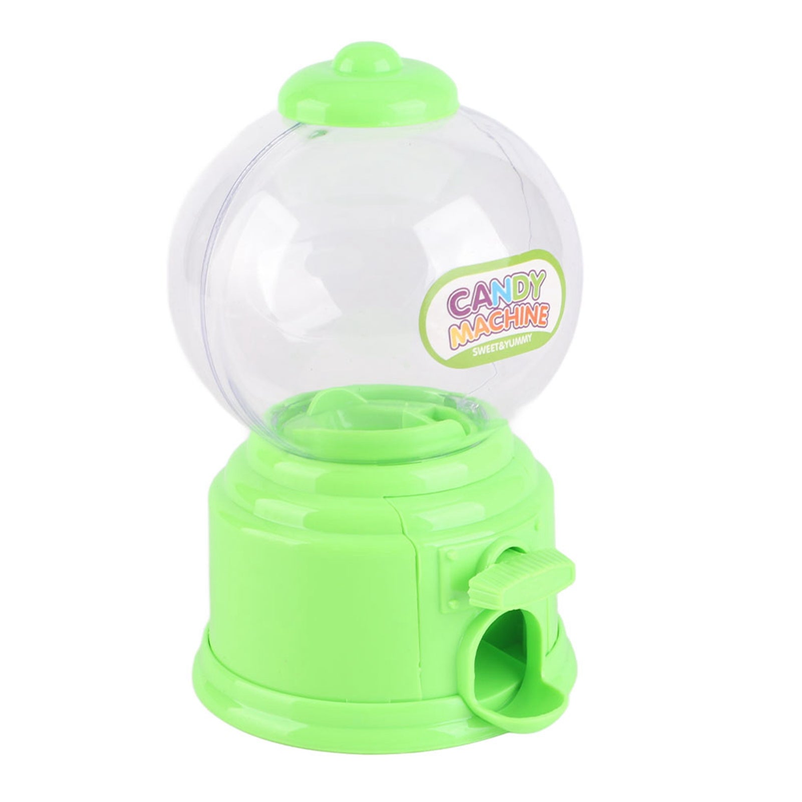 Portable Children Candy Machine Plastic Mini Gumballs Dispenser Kids Kindergarten Gift(Green)