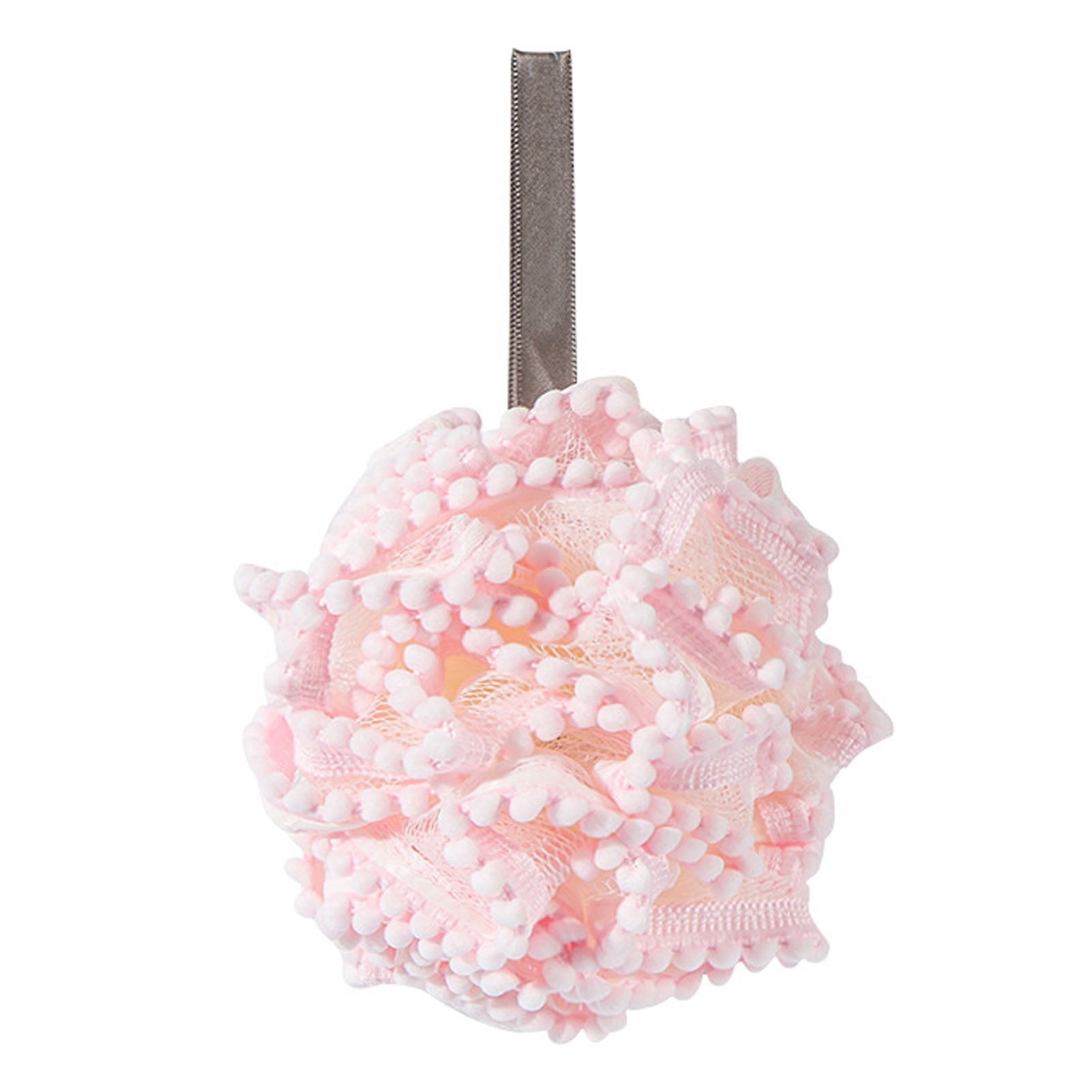 Bath Mesh Sponge Soft Exfoliating Large Rich Dense Foaming Mesh Shower Ball for Men Women Pink