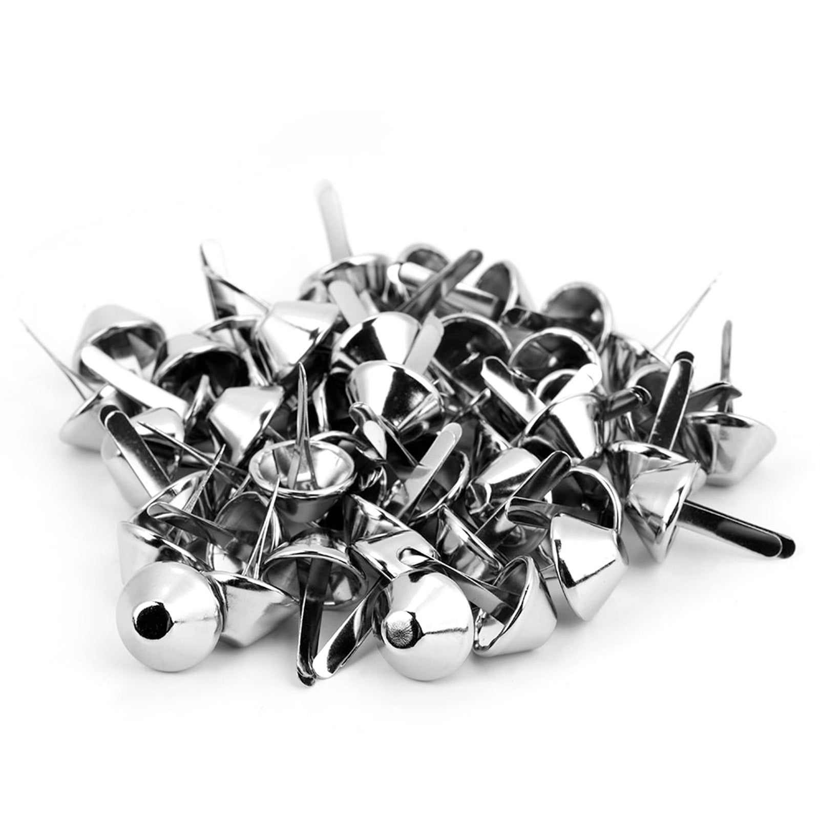 50Pcs Purse Handbag Cone Feet Nailhead Stud Spike Leather Craft Supplies (Nickel 15mm)