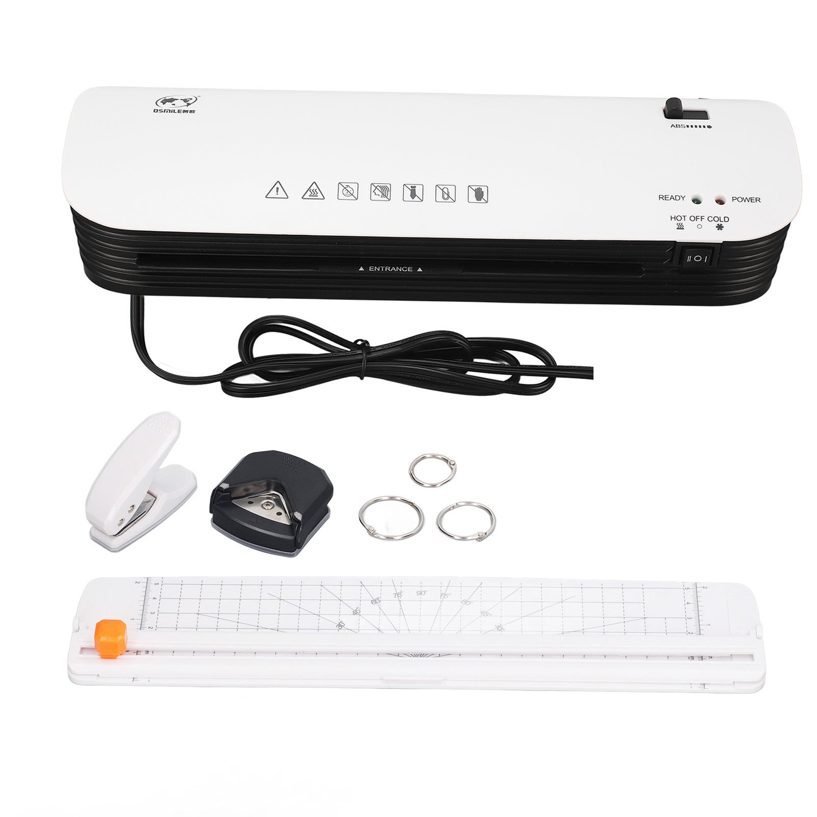 Laminator Machine 9in A4 Thermal Hot Cold Laminating Machine with Cutter for Home School Office UK Plug 220‑240V