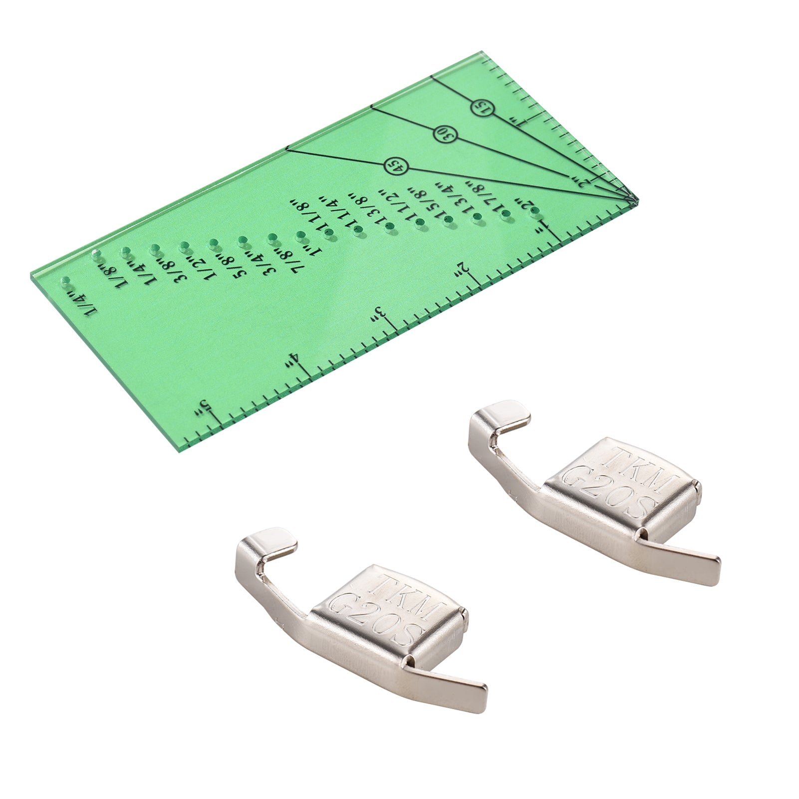 Seam Allowance Ruler and 2 Magnetic Seam Guide for Sewing Machine 1/8” to 2” Straight Line Hems Sewing Ruler for Sewing Gauge with 1/4” Pivot Point and 45 Degree Trim Line