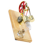 Stirling Engine Kit Electricity Generator Motor Model Physical Generator Model with LED Light Flywheel Design Science Experiment for Teacher Adults Kids School