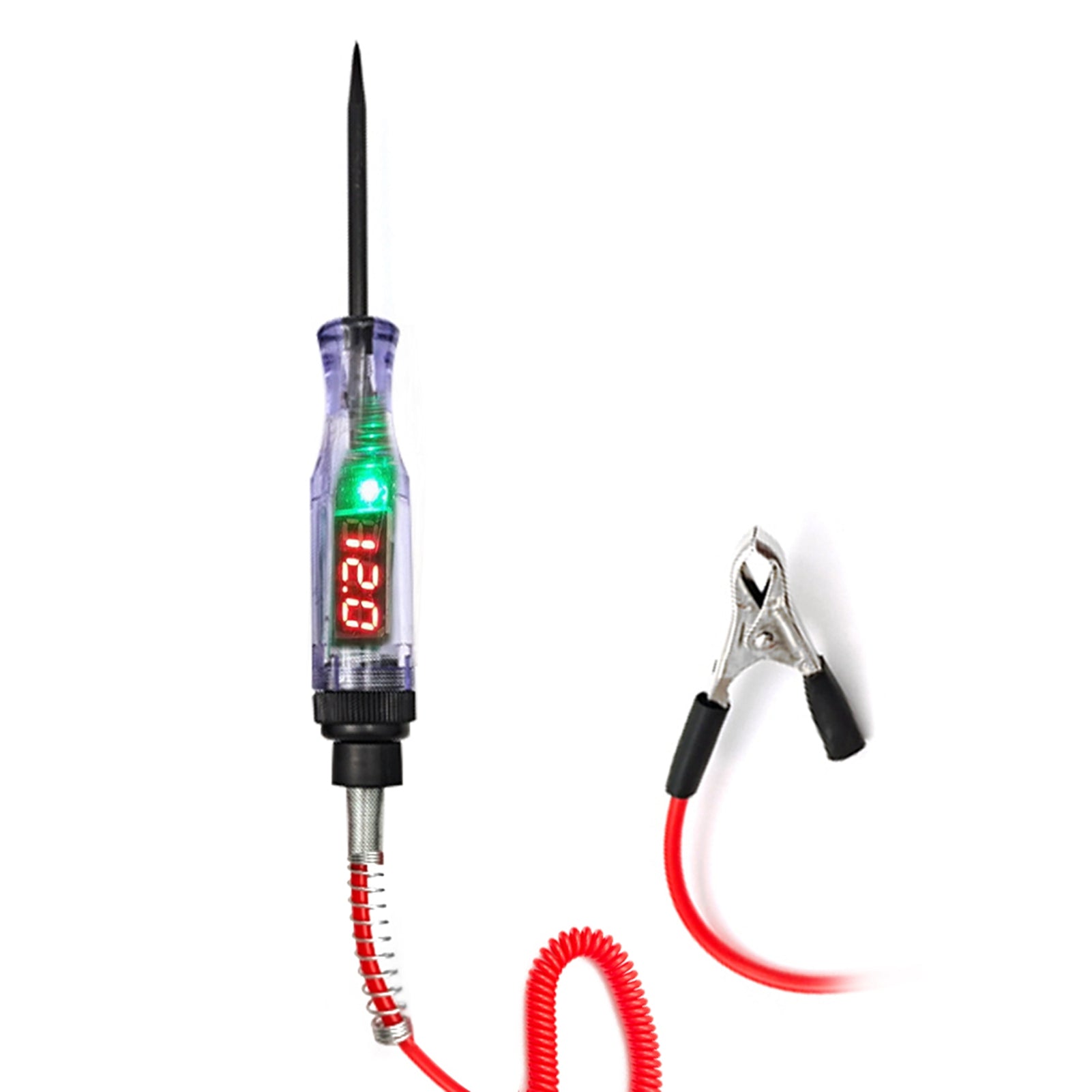 3-48V Portable Car Automotive Electric Digital Display Circuit Tester Car Truck Circuit Probe Test Pen Automotive Test Light Tester with 2.8M Spring Wire