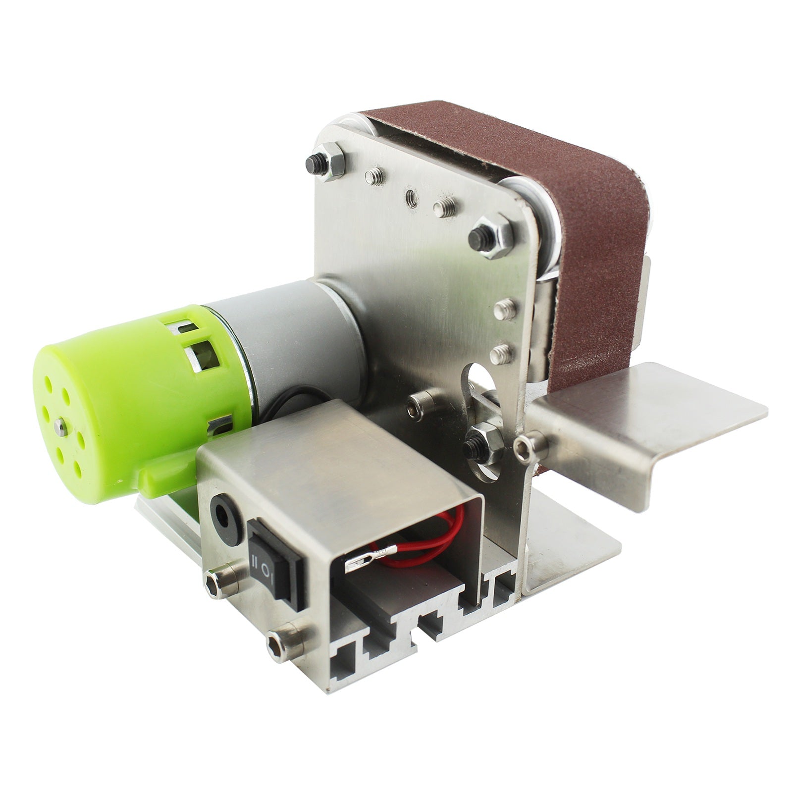 Mini Belt Sander Electric Sanding Polishing Grinding Machine 7 Variable Speed with 10 Sanding Belts for Polishing Wood Acrylic Metal