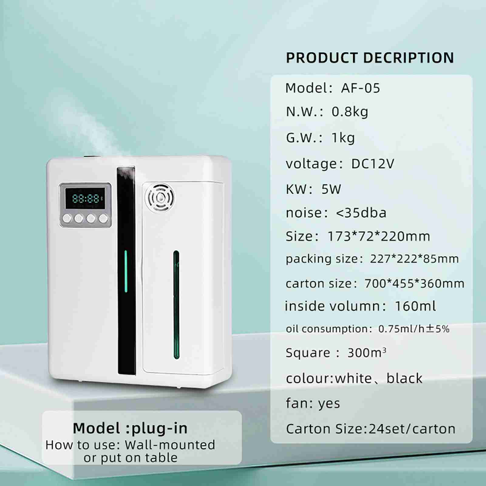 Essential Oil Diffuser 160ml Bluetooth Intelligent Atomizing Essential Oil Diffuser for Home Hotel