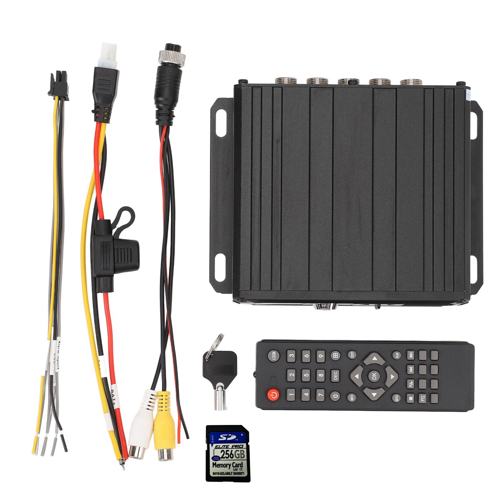 4 Channel Parking Camera Video Splitter 4 Input 1 Output DC12V/24V 1080P AHD Backup Camera Image Switch Combiner Box for RV Buses Truck 256G