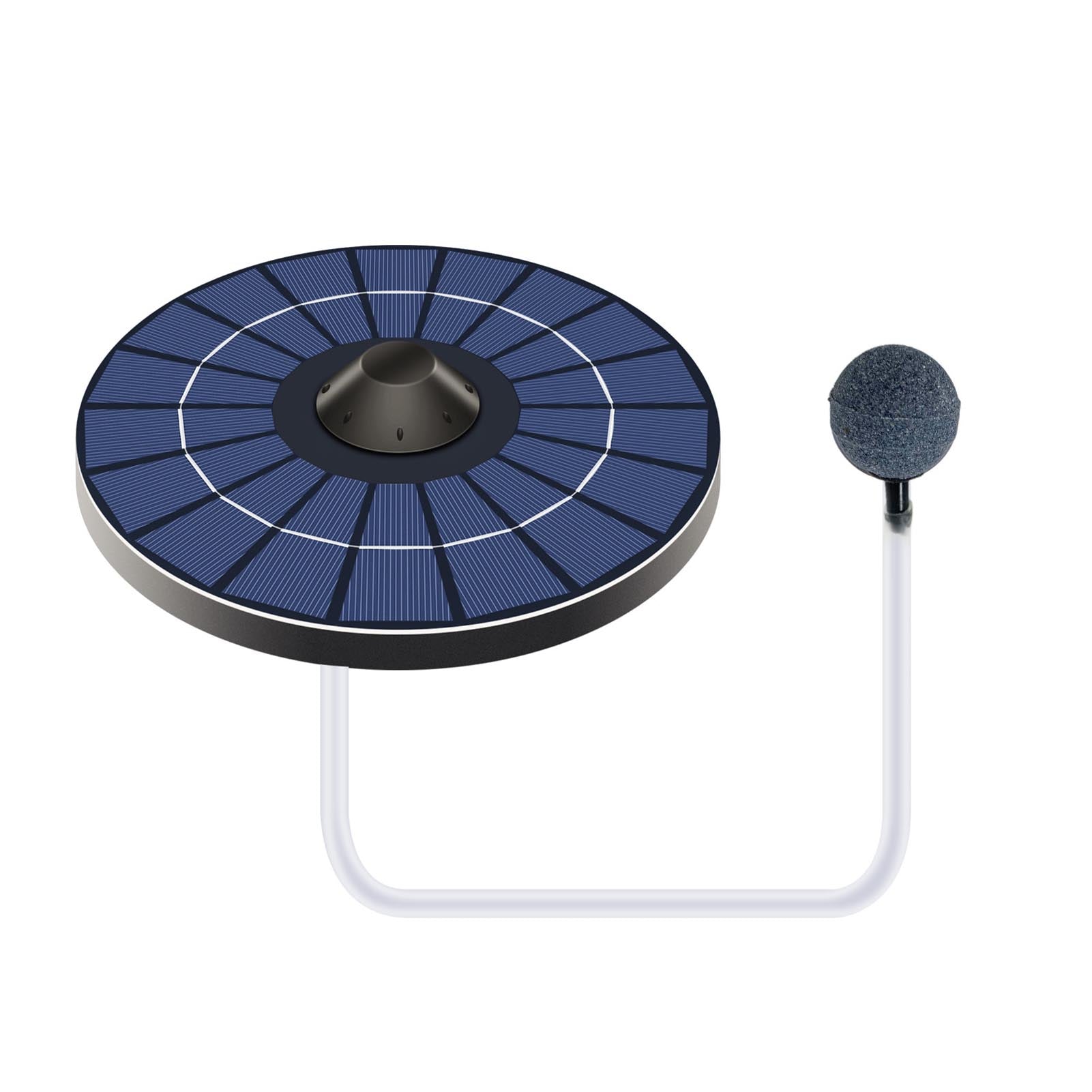 Solar Pond Aerator Oxygen Pump With Air Hose and Bubble Stone Floating Water Pond Aerator Fish Tank Oxygenator for Birdbath Fountain Small Pond Water Circulation